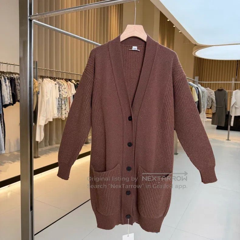 Hermes Hermes Marl Brown Cashmere Knit Mid-Length Open Cardigan J Size XXS / US 00 / IT 34 - 1 Thumbnail