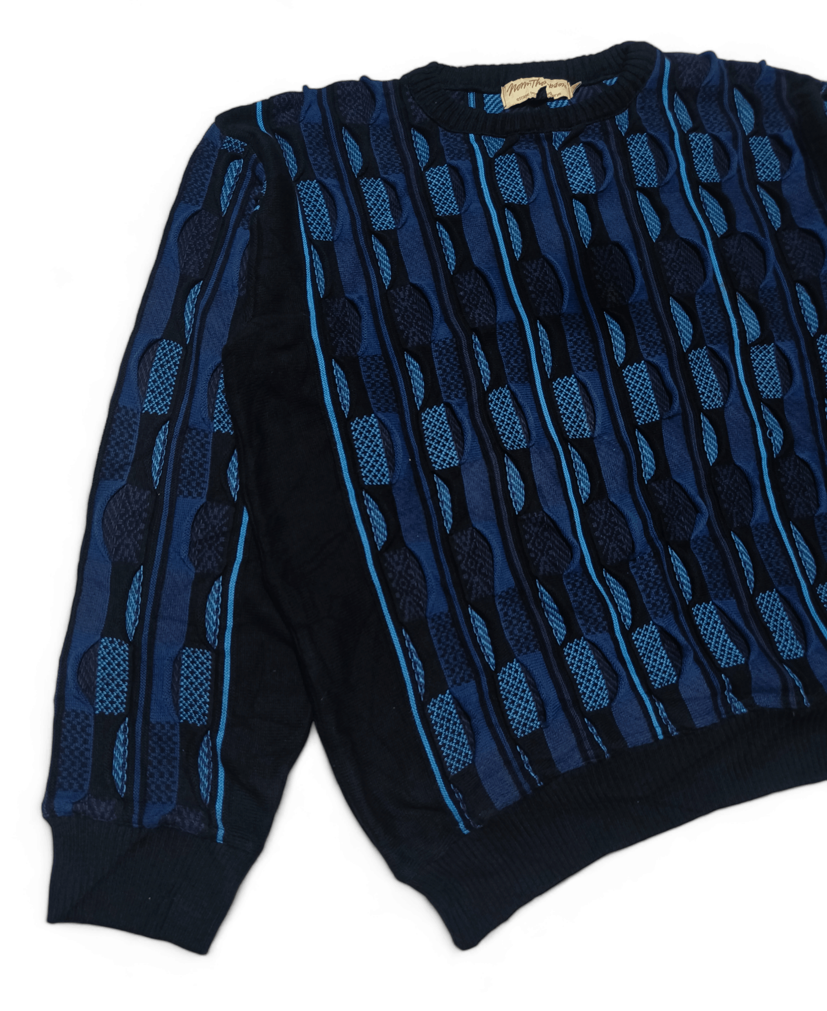 Other Vintage 70s NORM THOMPSON Coogi Style Biggie Knit Sweater Size US M / EU 48-50 / 2 - 4 Thumbnail