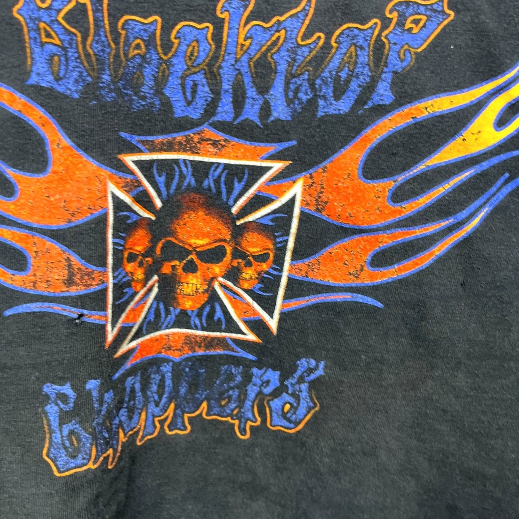 Vintage VINTAGE Blacktop Choppers Shirt XL Coast Cross Skull Flames Mens Size US XL / EU 56 / 4 - 4 Thumbnail