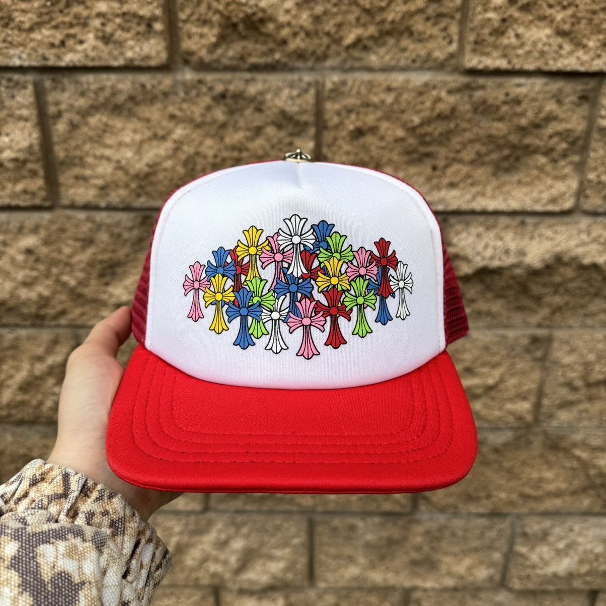 Chrome Hearts Chrome Hearts Multi Color Crosses Trucker Hat Size ONE SIZE - 1 Thumbnail