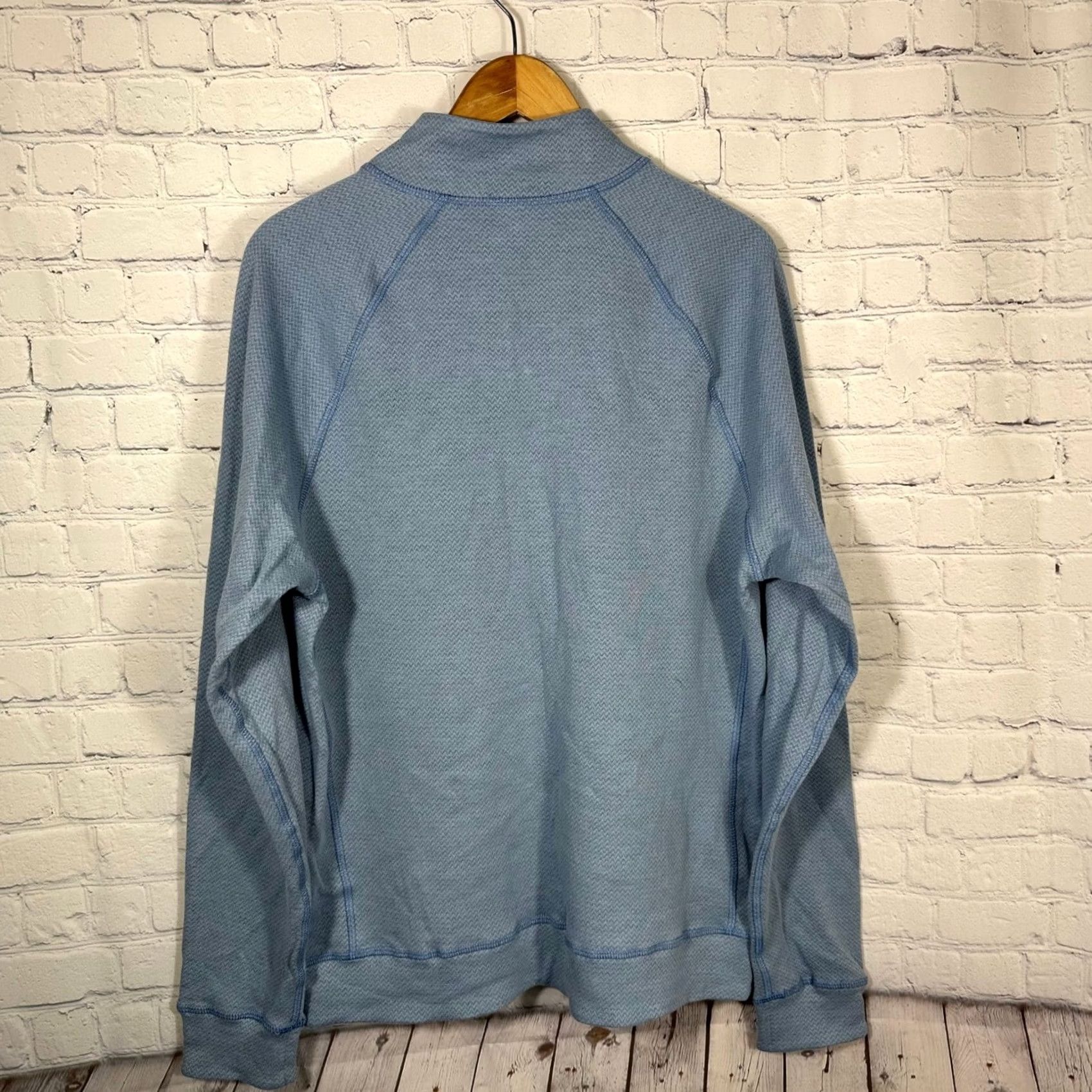 Vintage American Giant Mens Medium Blue Reversible Quarter Zip Pullover Sweater Made in USA Size US M / EU 48-50 / 2 - 4 Thumbnail