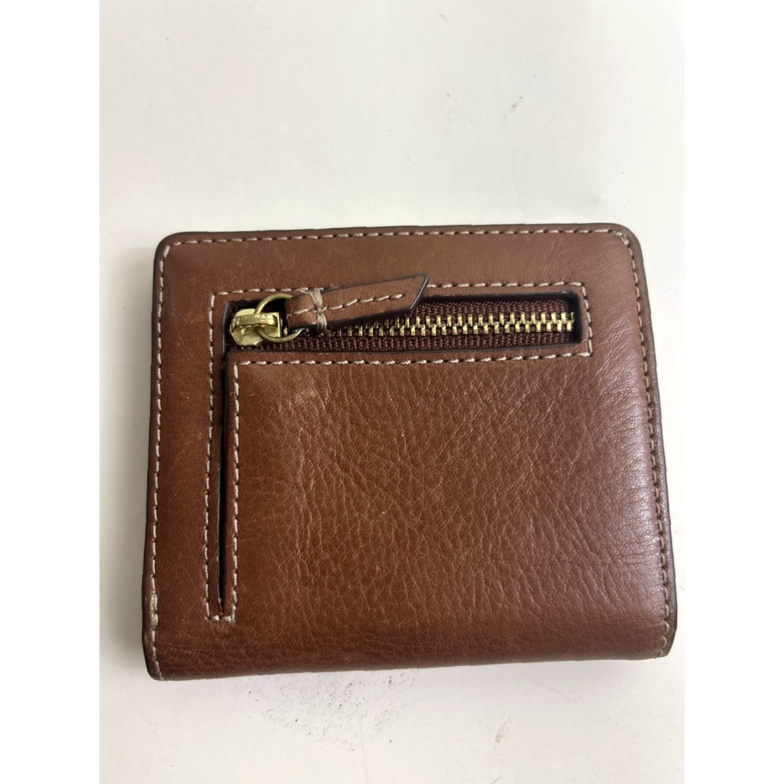 Fossil Fossil Wallet Small Brown Womens Bifold Coin Purse 4x3.5x.5 Peeling Size ONE SIZE - 6 Thumbnail