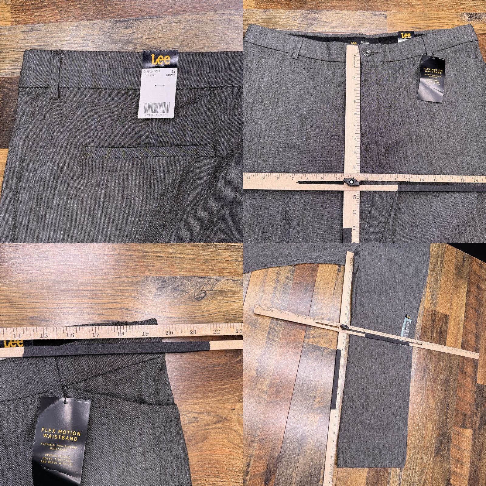 Lee Lee Pants Womens 18 Short Mid Rise Comfort Chino Bootcut Gray Size 40" / US 18 - 9 Thumbnail