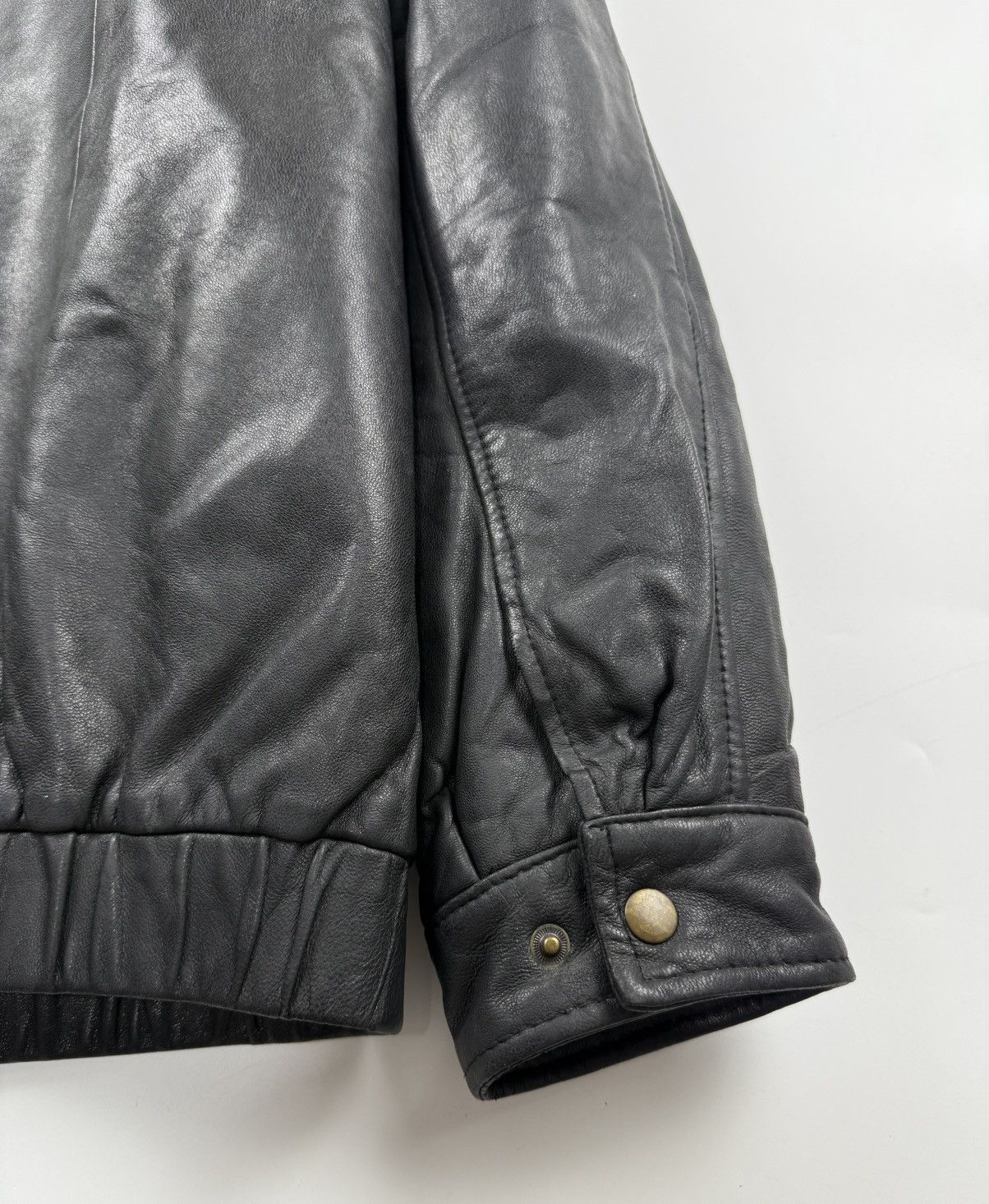 Balenciaga Vintage Balenciaga Padded Shoulder Zip Up Leather Jacket Size US L / EU 52-54 / 3 - 7 Thumbnail