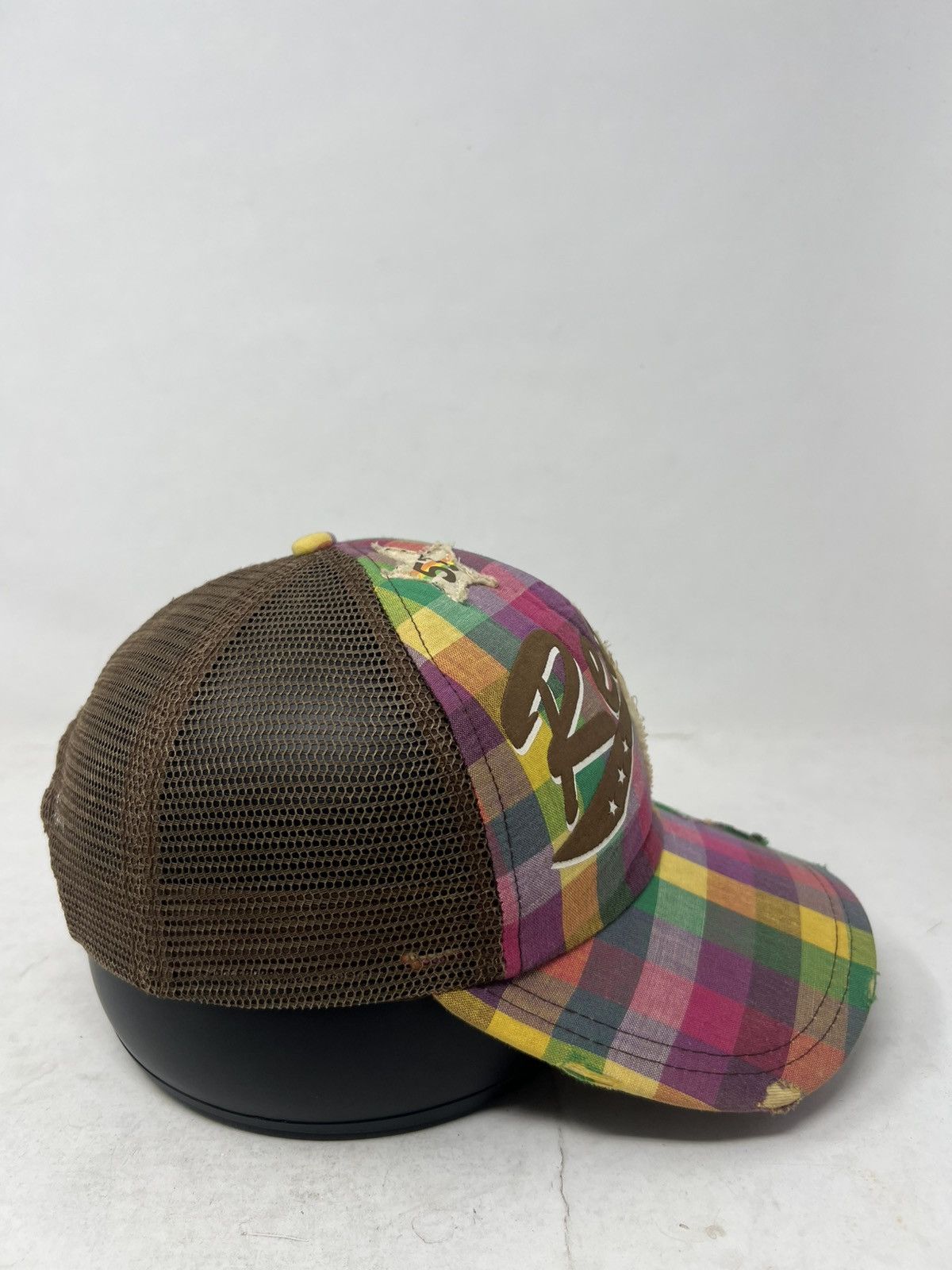 If Six Was Nine "Ready 25th Anniversary Distressed Plaid Trucker Hat Size ONE SIZE - 5 Thumbnail