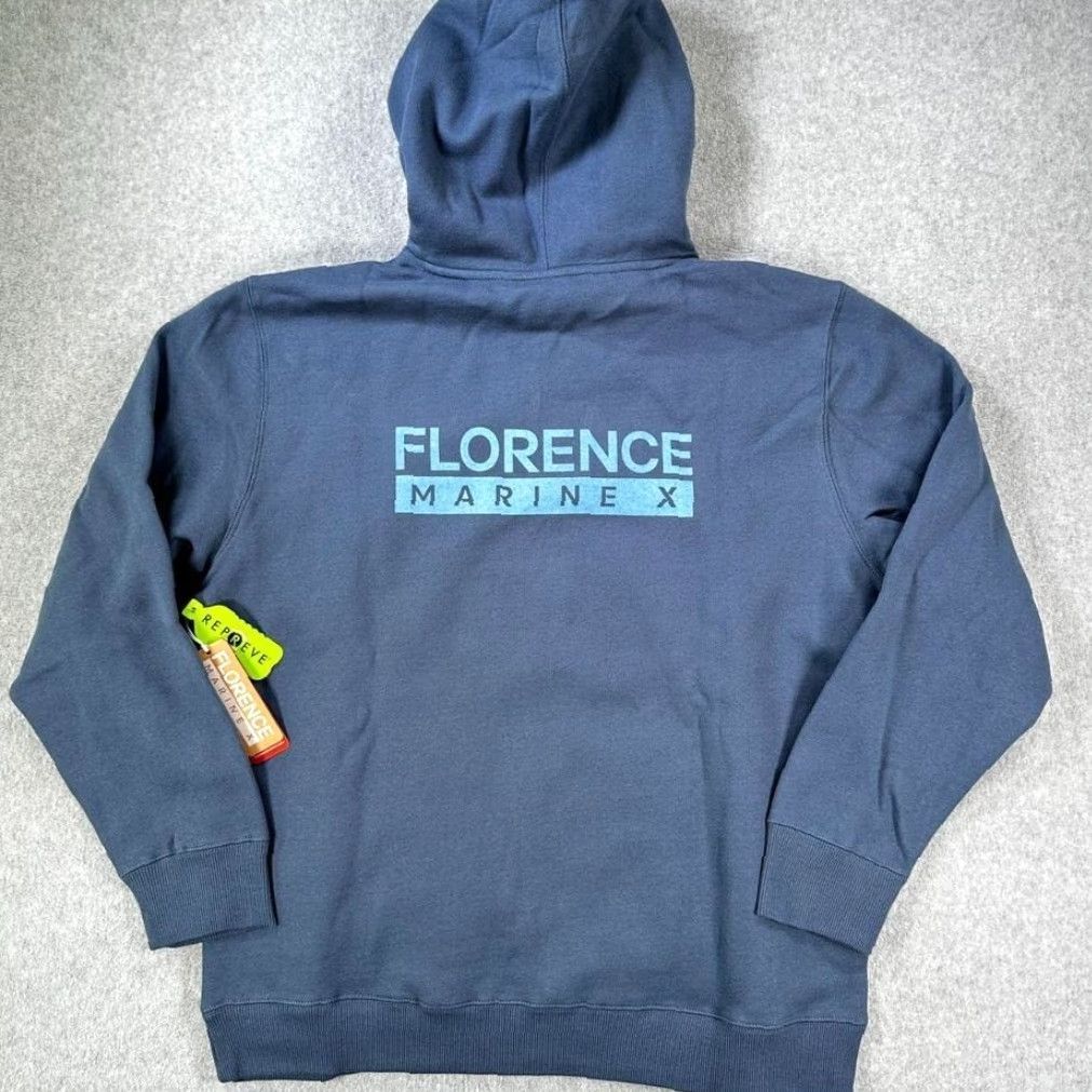 Vintage Florence Florence Marine X Burgee Hoodie Slate Blue Organic Cotton Mens Medium Surf Outdoors Shirt? Size US M / EU 48-50 / 2 - 2 Thumbnail