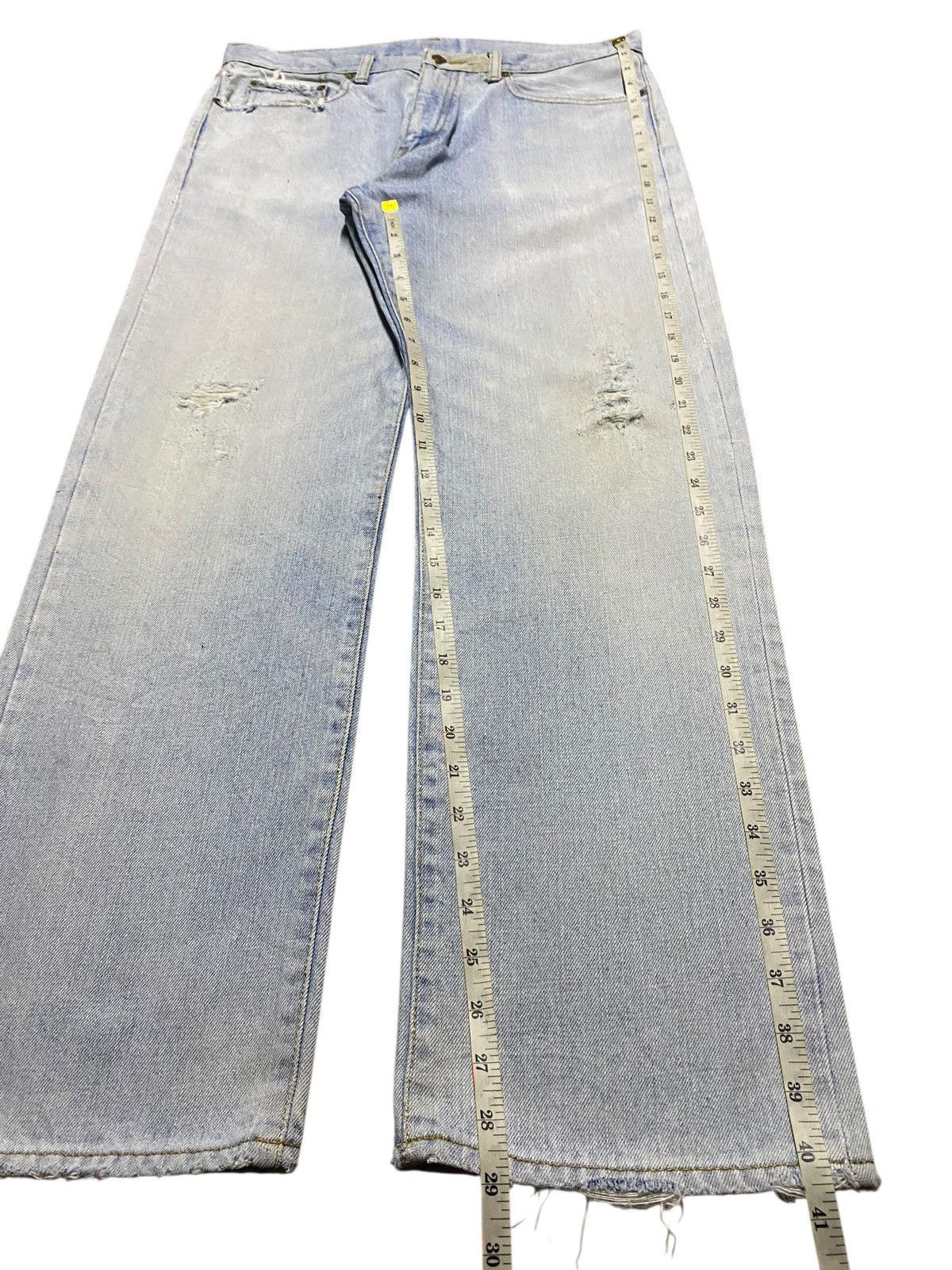 Japanese Brand Vintage Japanese Brand Light Wash Distressed Loose Jeans Size US 34 / EU 50 - 13 Thumbnail