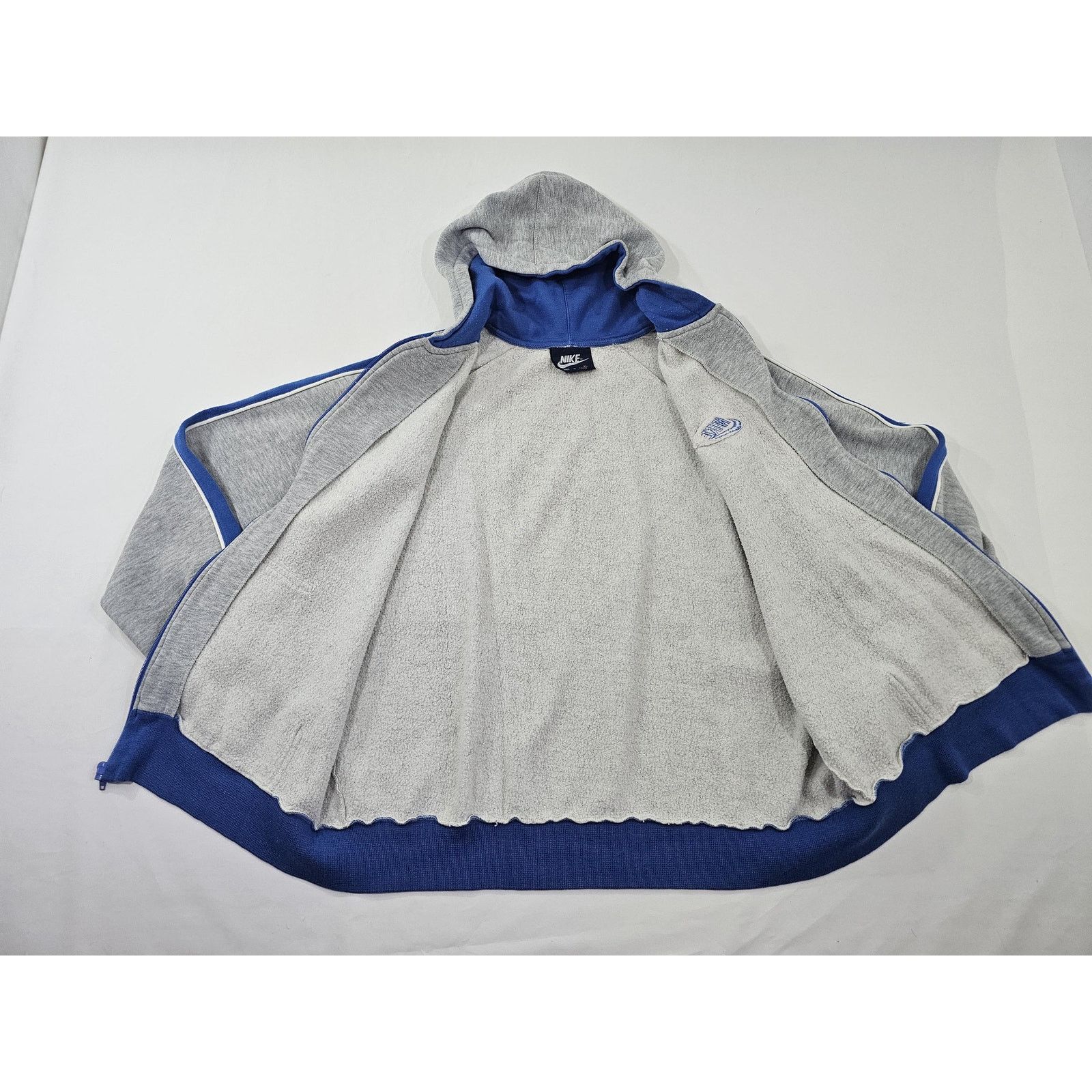 Nike 80s NIKE Zip-Up Hoodie Sweatshirt GRAY Blue Sz XL Size US XL / EU 56 / 4 - 3 Thumbnail
