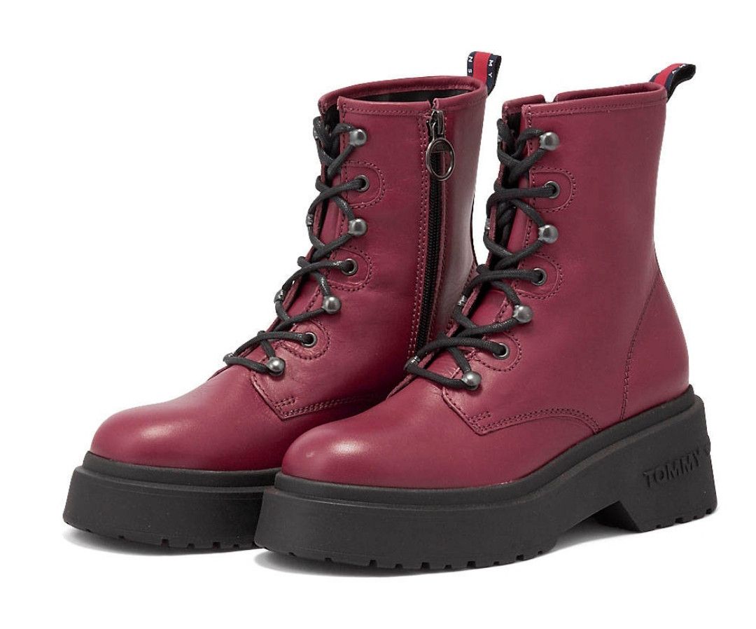Tommy Jeans TOMMY HILFIGER TJW LACE UP BOOT CHUNKY ROUGE Size US 10.5 / IT 40.5 - 3 Thumbnail