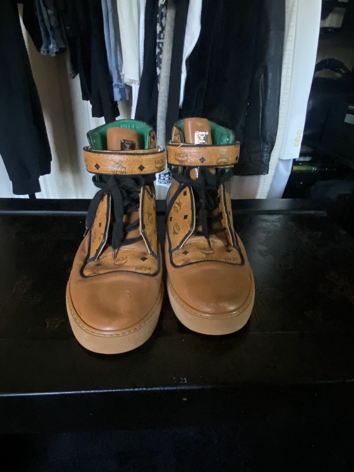 MCM MCM leather high top shoes Size US 11.5 / EU 44-45 - 3 Thumbnail