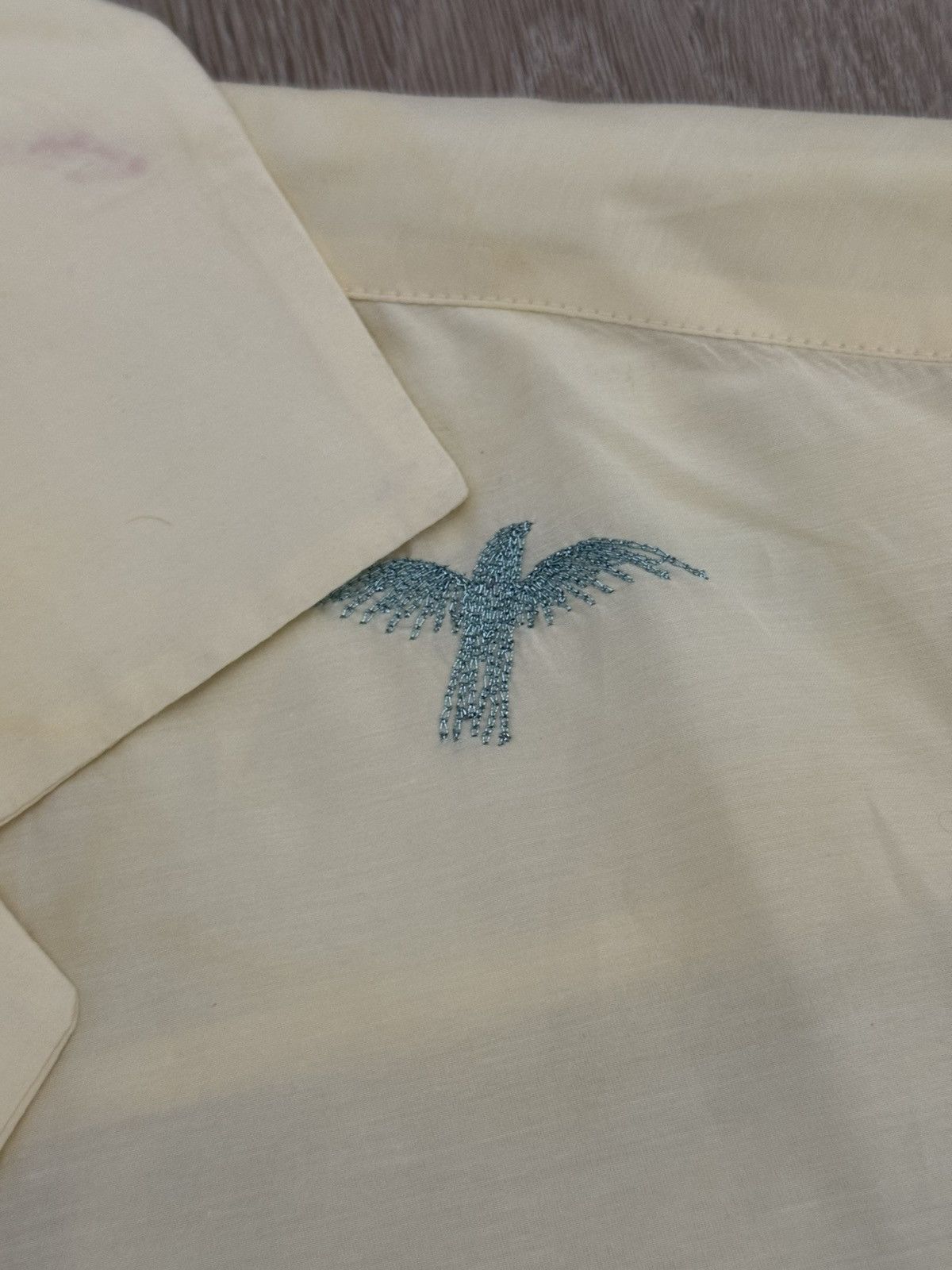 Other Baziszt Avian Bird Embroidered Camp Collar Silk Blend Shirt Size US M / EU 48-50 / 2 - 4 Thumbnail