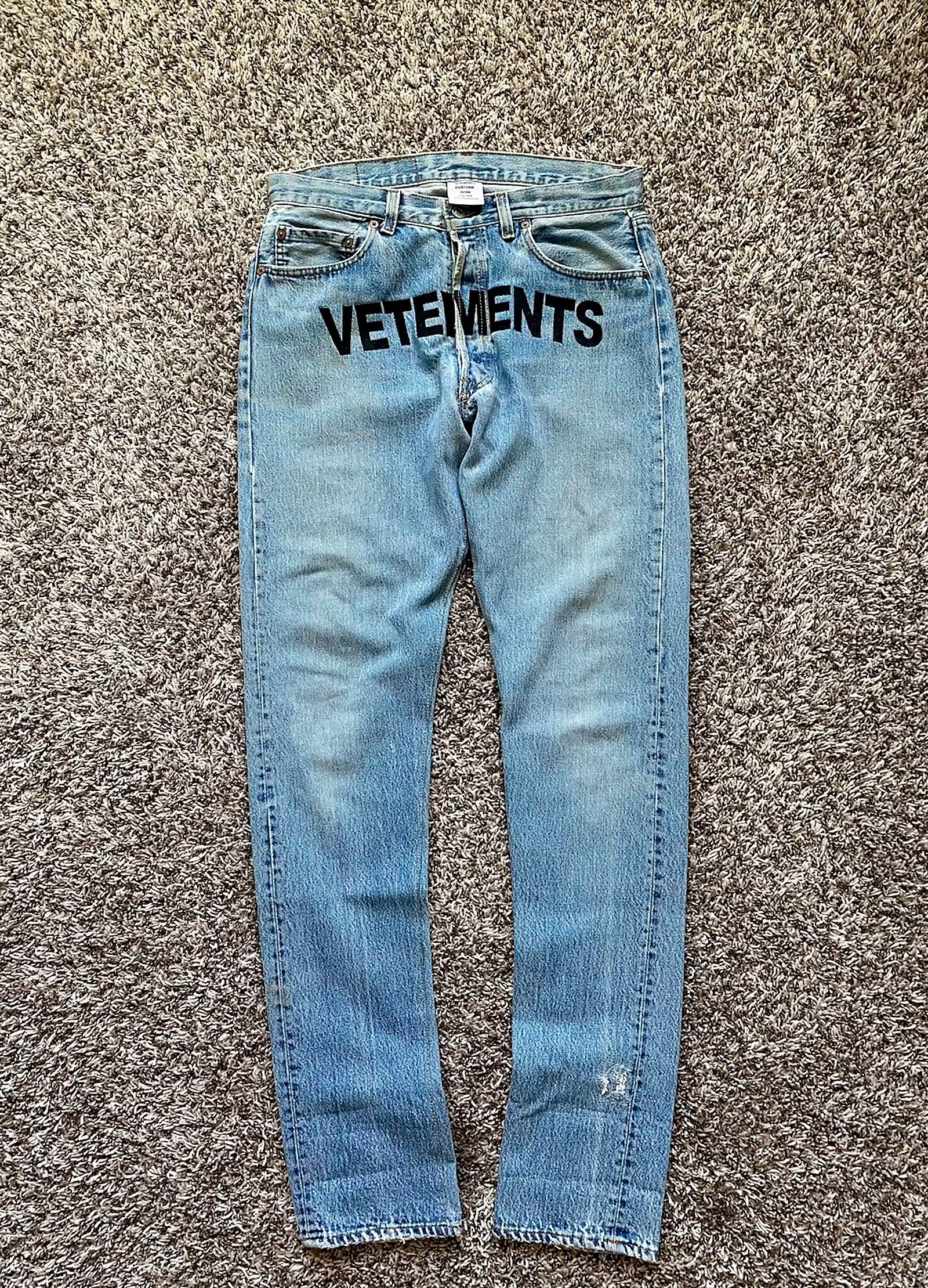 Jeans VETEMENTS Biker Denim – Taille S – Bleu – Homme – Neuf Avec étiquettes