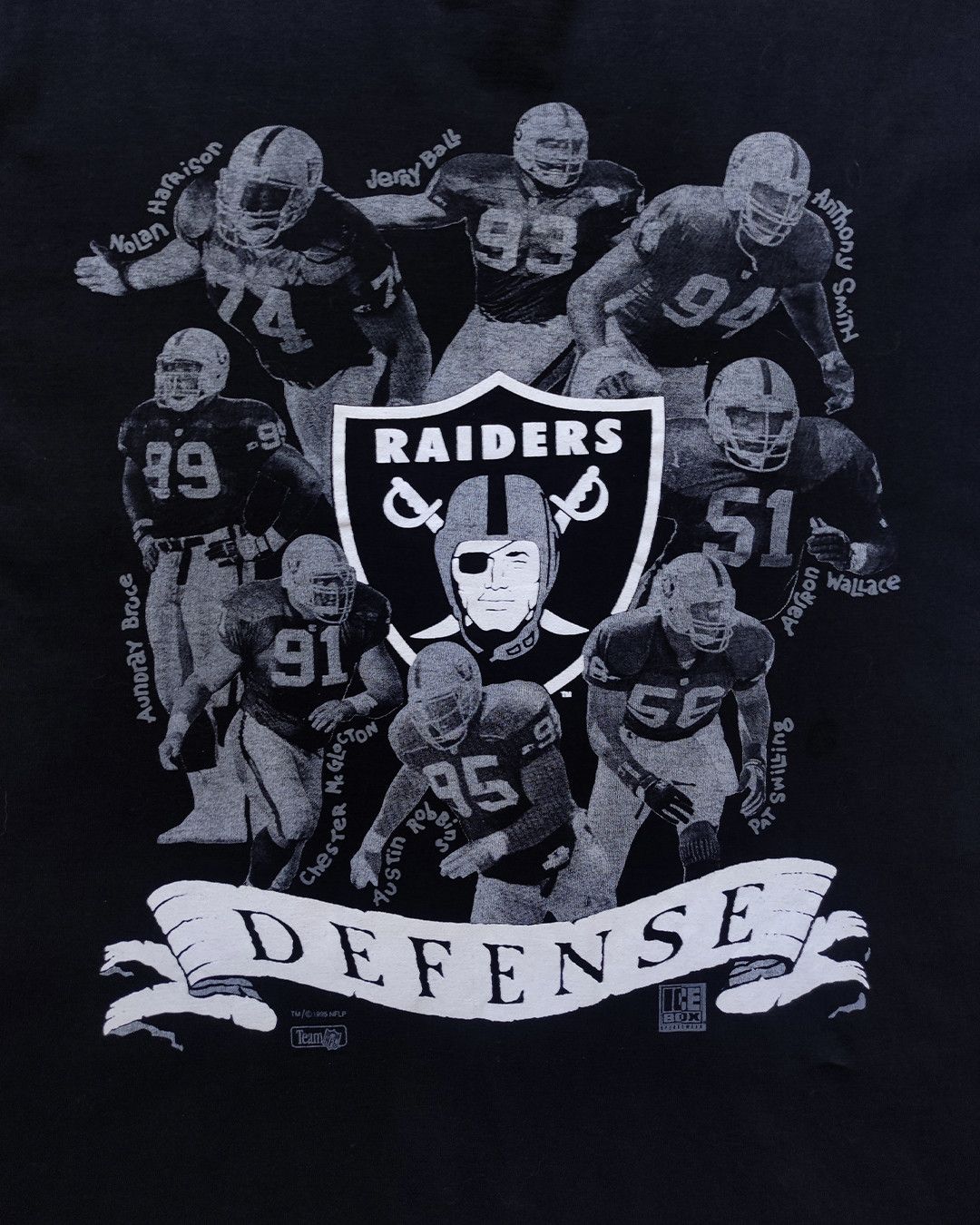 NFL × Vintage Rare 1995 NFL Oakland Riders Defense vintage tee Size US L / EU 52-54 / 3 - 5 Thumbnail