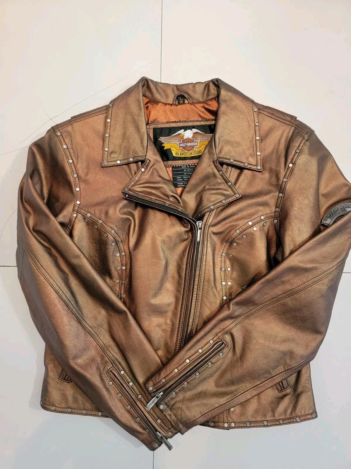 Harley Davidson Harley Davidson Leather Studded Biker Jacket Women's Large Size L / US 10 / IT 46 - 1 Thumbnail