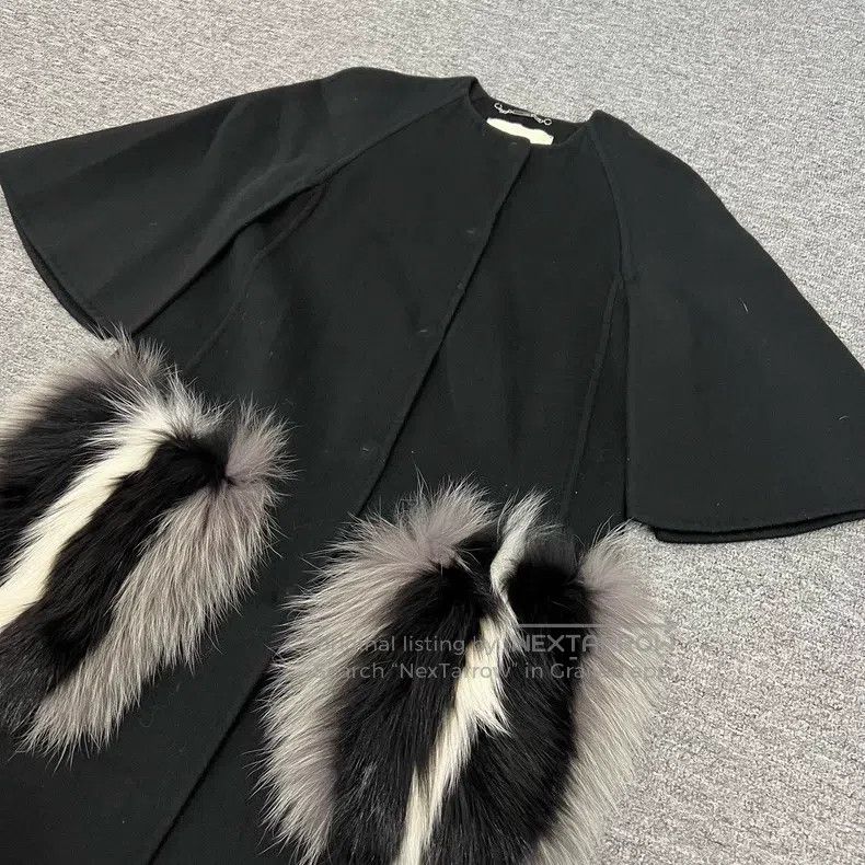Fendi Fendi Show model fur pocketed cape wool coat Size XXS / US 00 / IT 34 - 2 Thumbnail