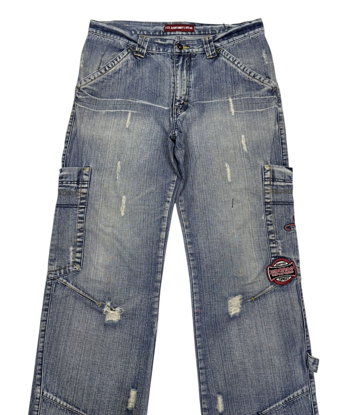 JNCO 🔥BAGGY JEANS MULTI POCKET DENIM FOX JEANS MENSWEAR HYPE Size US 35 - 7 Thumbnail