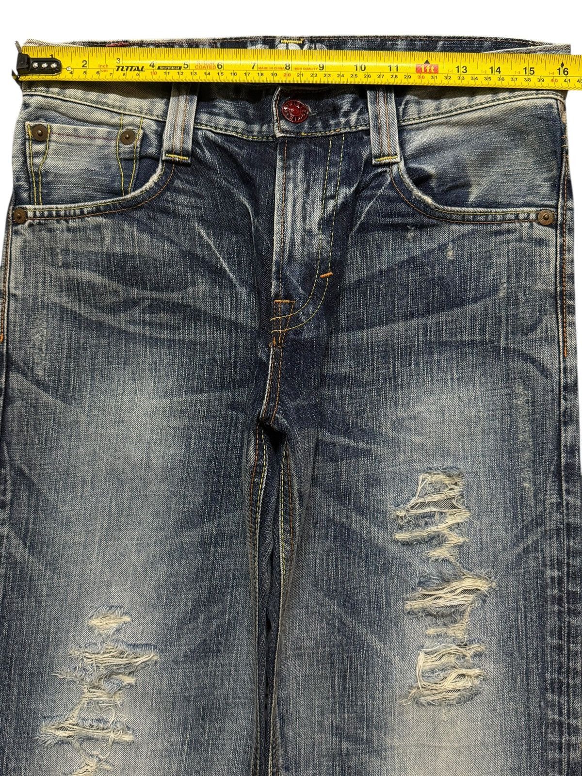 Edwin Vintage 90s Edwin 503 Faded Wash Distressed Wide Leg Baggy Size US 32 / EU 48 - 9 Thumbnail