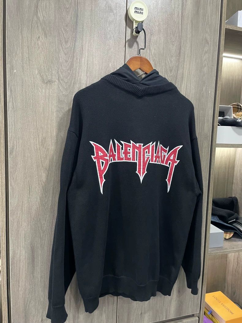 Balenciaga Balenciaga Fake Two-Piece Knit Hoodie Size US S / EU 44-46 / 1 - 4 Thumbnail
