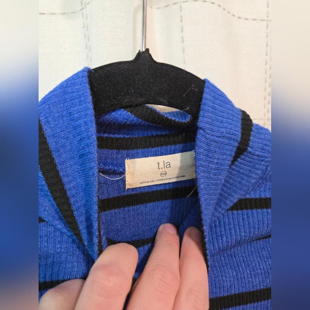 Other T.La Striped Ruffle Sleeve Top Size XXS / US 00 / IT 34 - 6 Thumbnail