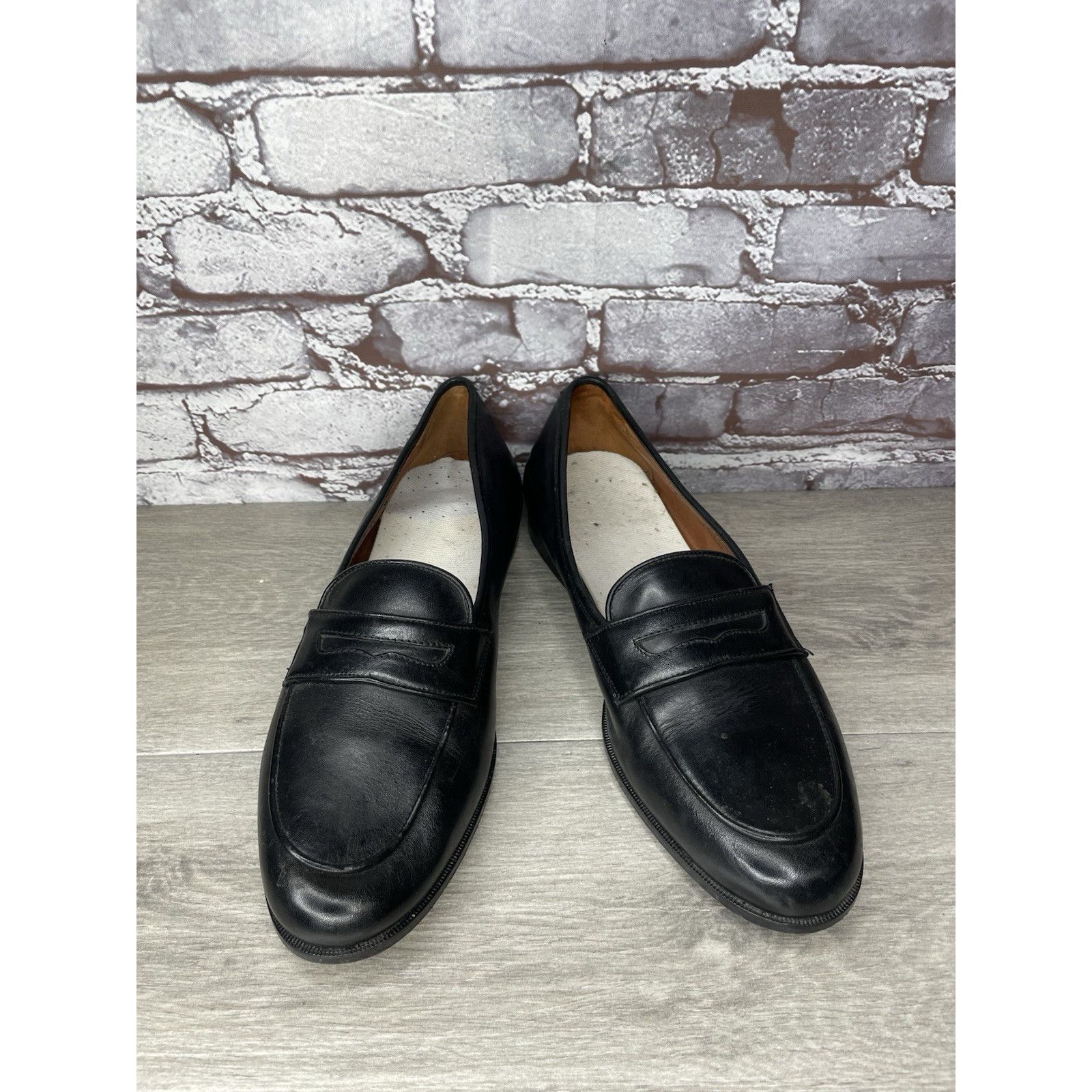 Paolo Mondo Paolo Mando Firenze Black Leather Penny Loafers Dress Shoes Size US 12 / EU 45 - 5 Thumbnail
