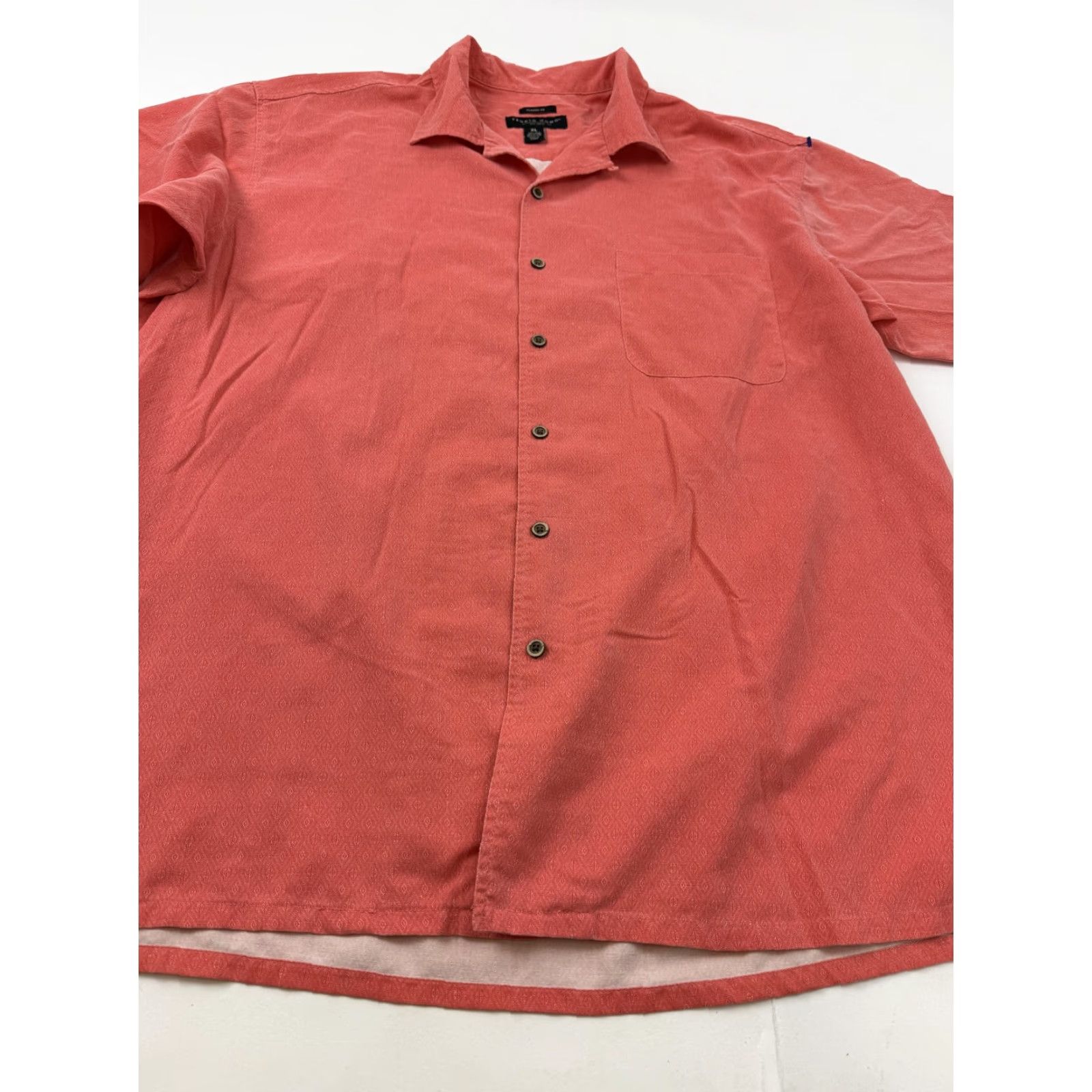 Pronto Uomo Pronto Uomo Shirt Mens XL Red Geometric Silk Blend Short Sleeve Button Up Casual Size US XL / EU 56 / 4 - 2 Thumbnail