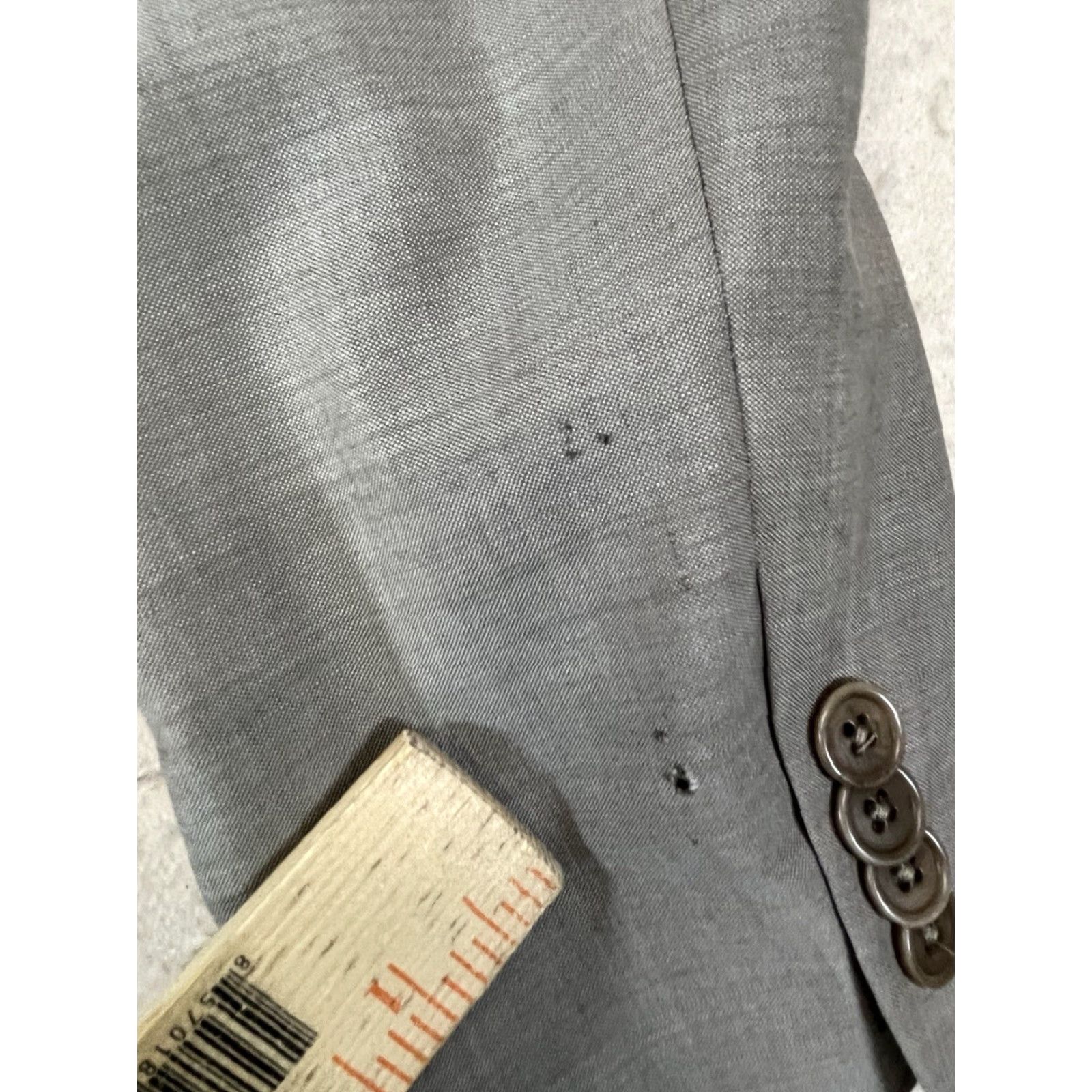 John Varvatos John Varvatos Blazer Men 36S Beige Wool Two-Button Single-Breasted Notch Lapel Jacket Coat Sport Coat Theme USA Shirt Size 36R - 6 Thumbnail