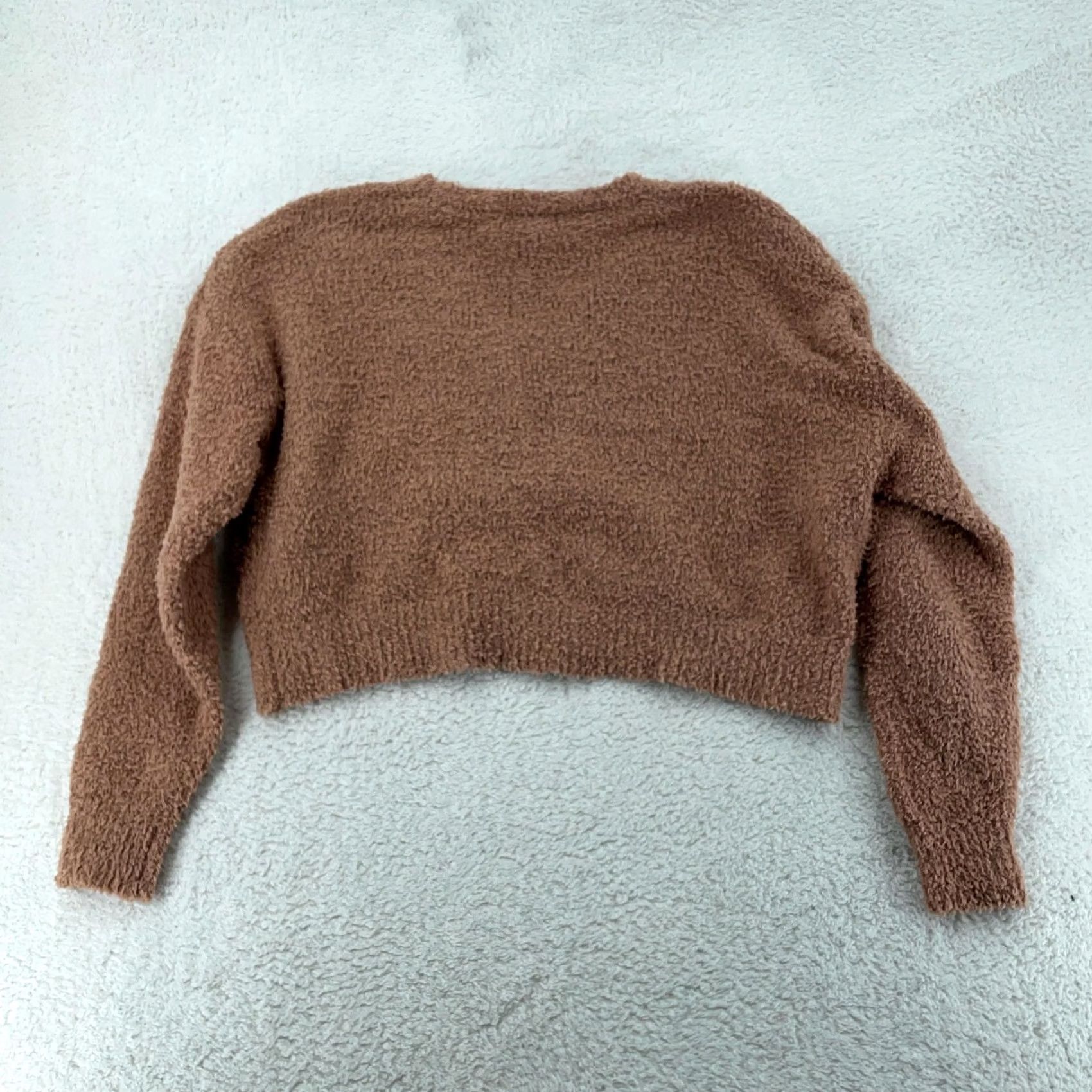 Vintage Sincerely Jules Cardigan Sweater Velvety Fleece Brown L Women’s Casual Long Sleeve Button Front 100% Polyester Regular Fit Knit Vintage? No Size L / US 10 / IT 46 - 3 Thumbnail