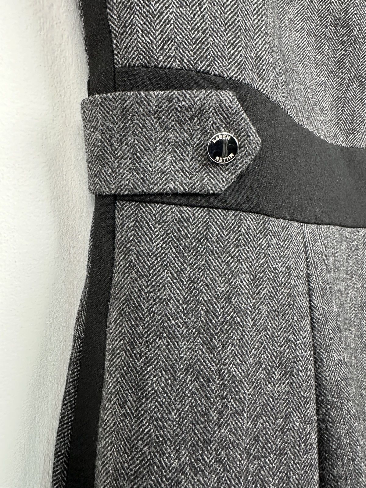 Karen Millen KAREN MILLEN Gray Herringbone Wool Blend Sheath Dress UK 12 Size M / US 6-8 / IT 42-44 - 6 Thumbnail