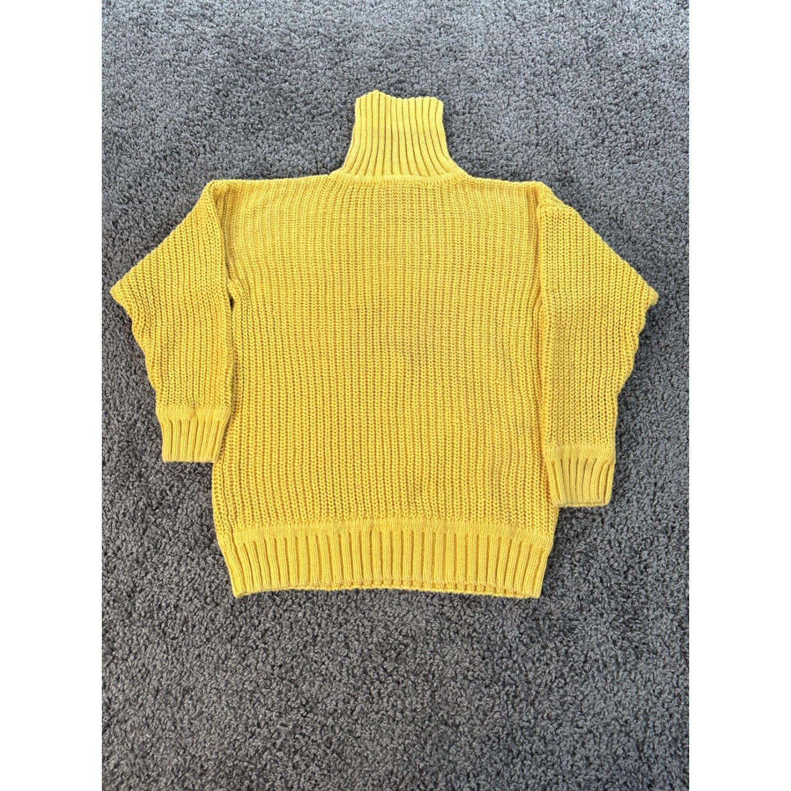 Gap VINTAGE Gap Sweater Men L Yellow Mock Neck 90s Preppy KnIT Chunky Knit Cotton Nylon Pullover Size L / US 10 / IT 46 - 5 Thumbnail