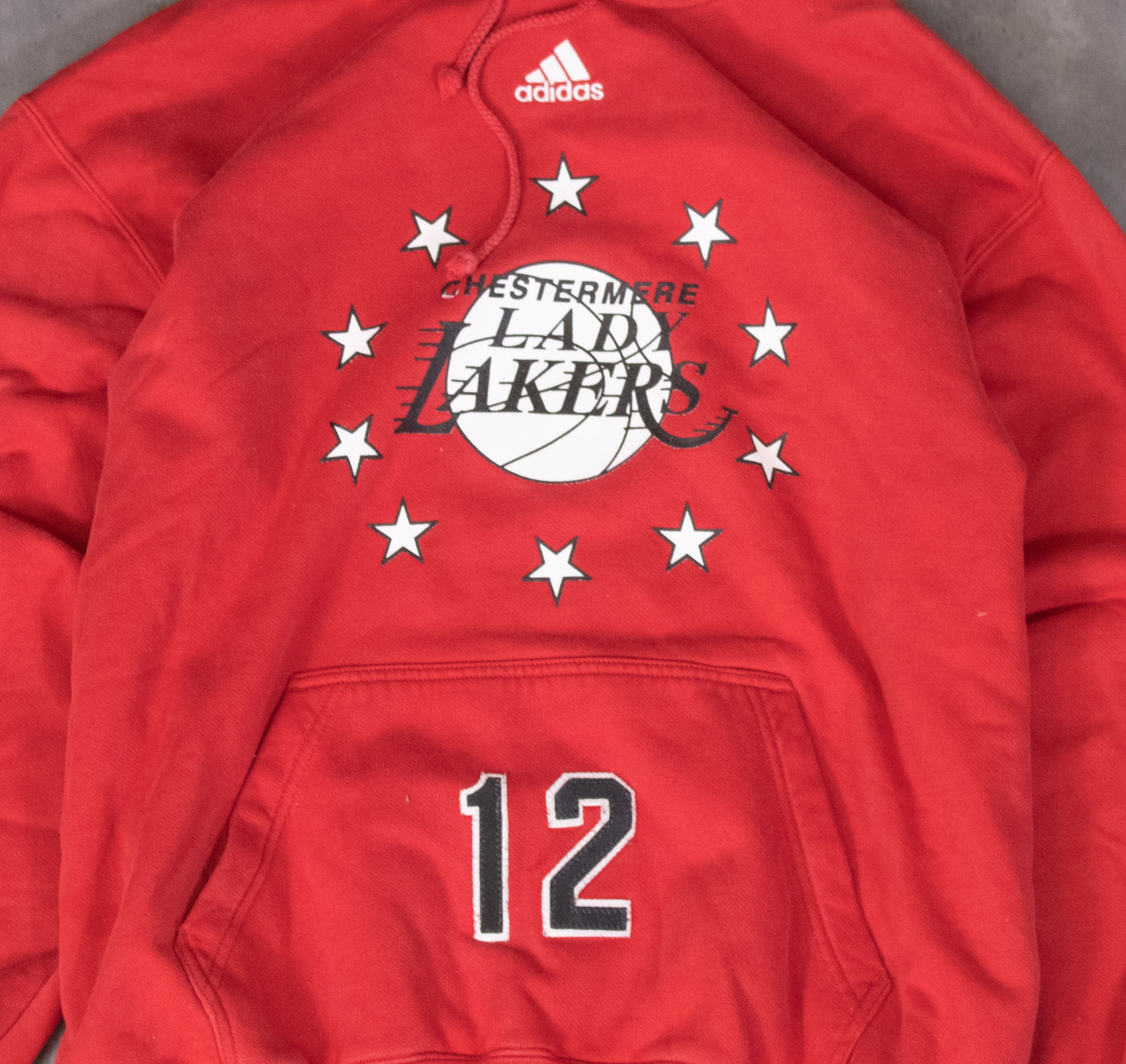 Adidas × Vintage Y2K 2000'S Adidas Center Swoosh Lakers Red Hoodie Sweater Size US M / EU 48-50 / 2 - 4 Thumbnail