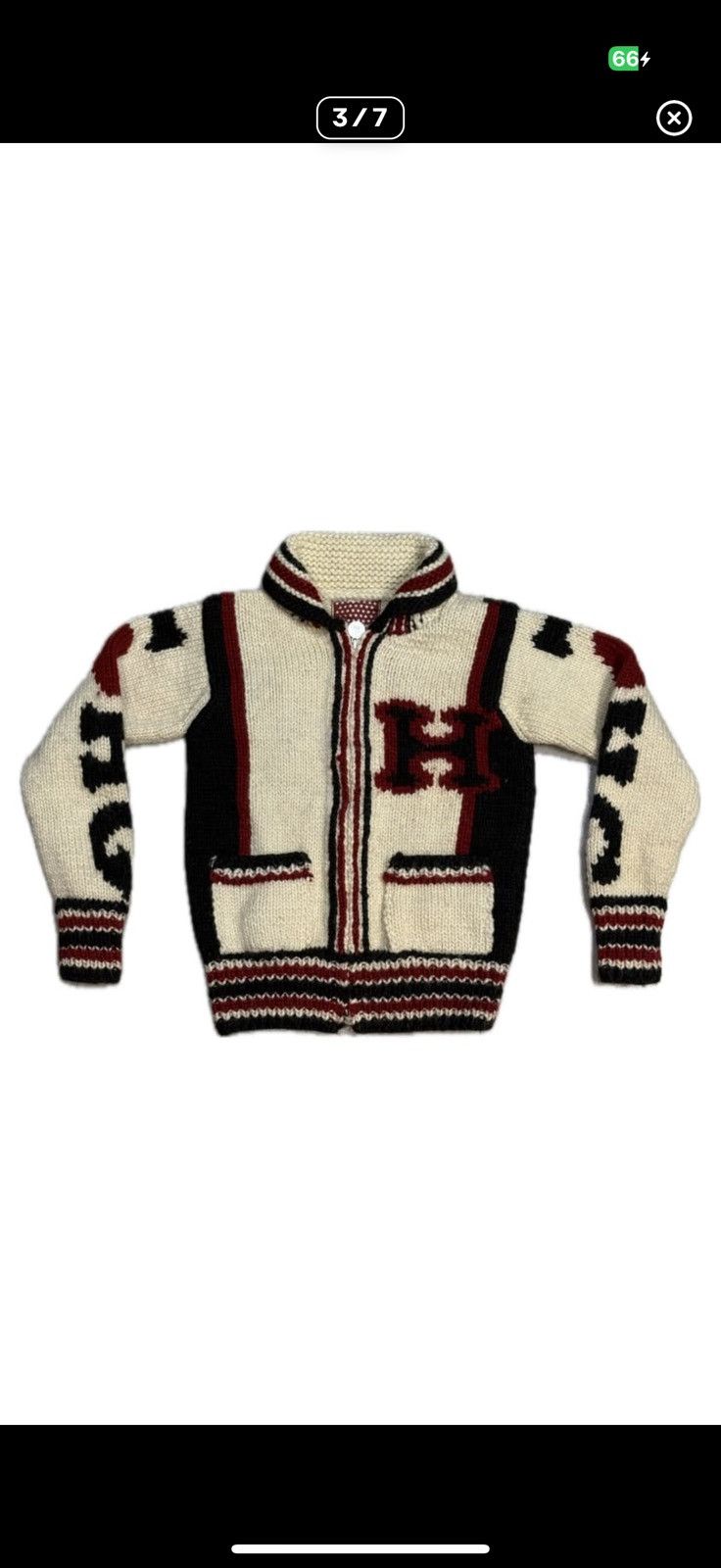 Hysteric Glamour 90s Hysteric Glamour wool cowichan knit zip up Size M / US 6-8 / IT 42-44 - 3 Thumbnail