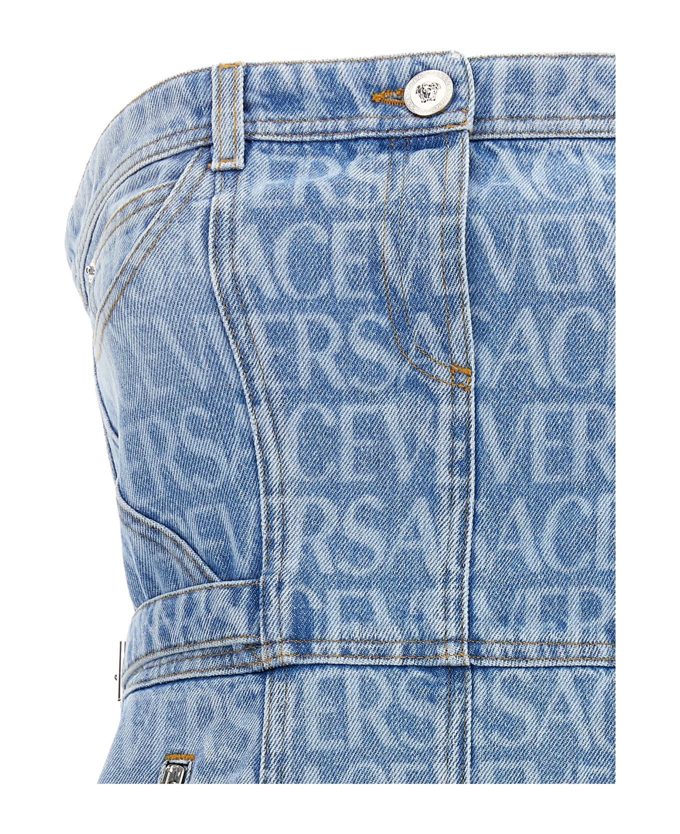 Versace o1y0226 Denim Mini Dress in Blue Size S / US 4 / IT 40 - 3 Thumbnail