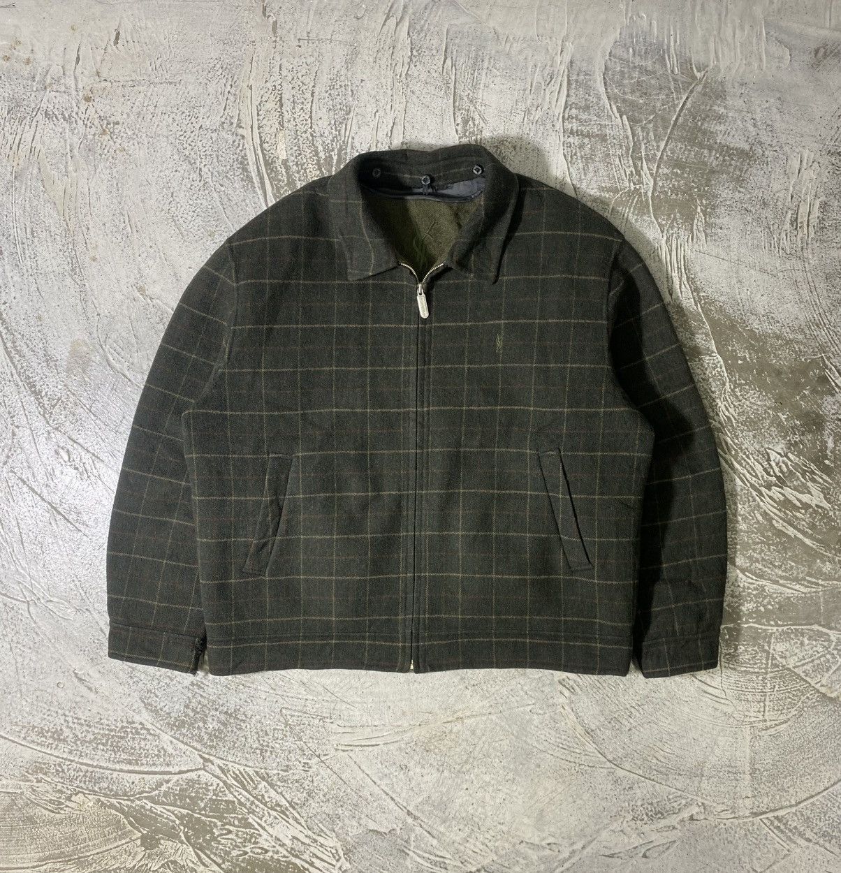 Yves Saint Laurent RARE Vintage Yves Saint Laurent Pour Homme Plaid Wool Jacket Size US L / EU 52-54 / 3 - 3 Thumbnail