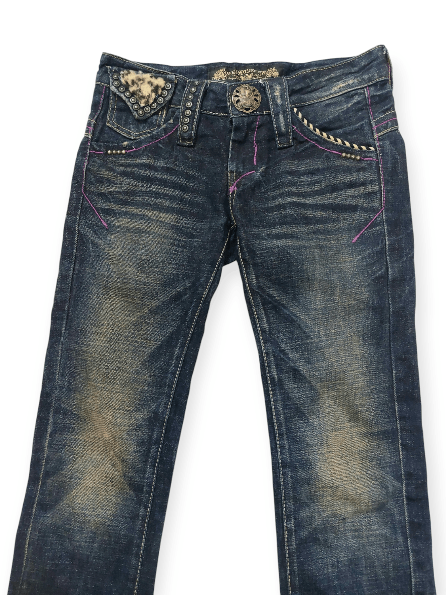If Six Was Nine 🔥Red Peppers Flare Studded Fax Fur JAPAN Market Size 26" / US 2 / IT 38 - 3 Thumbnail