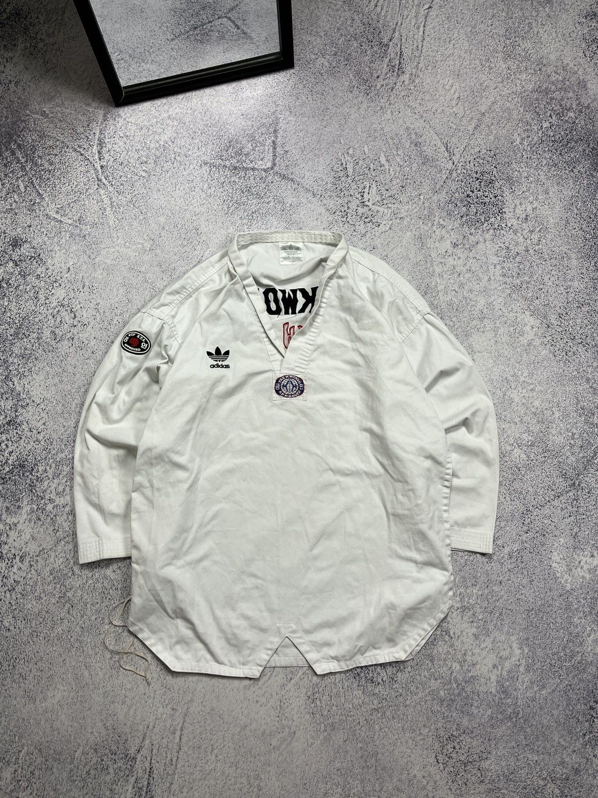 Adidas × Vintage Vintage 90’s Adidas Taekwondo Karate Uniform White Top Rare Size US L / EU 52-54 / 3 - 1 Thumbnail