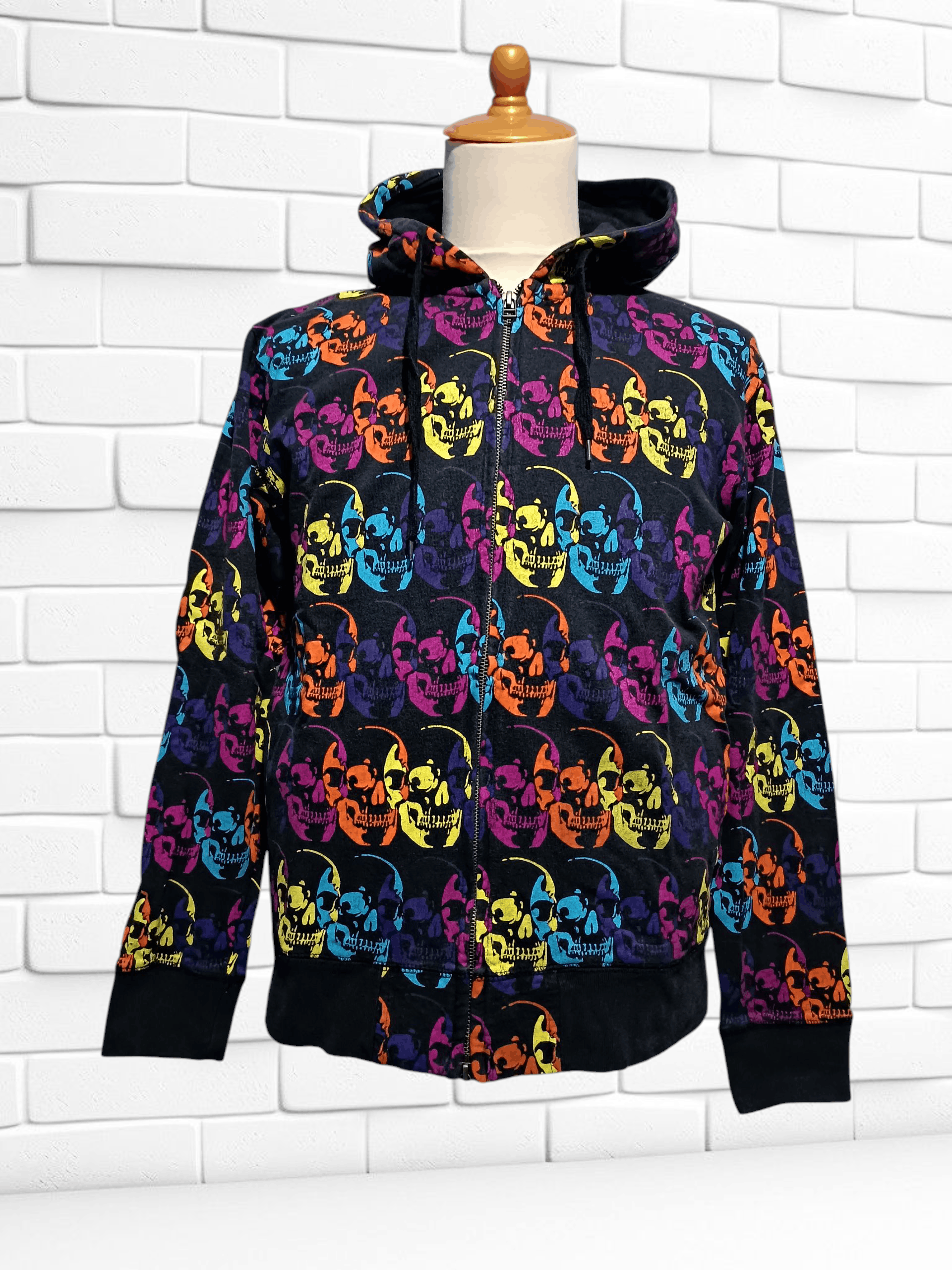 Japanese Brand Vintage Skull All Over Print Hoodie Size US M / EU 48-50 / 2 - 1 Thumbnail