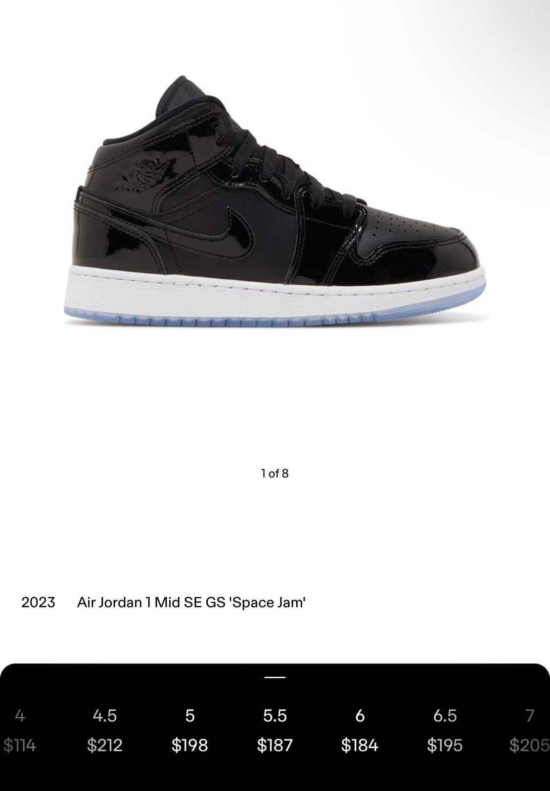 Air Jordan 1 Mid Space Jam 2023 Size 5.5