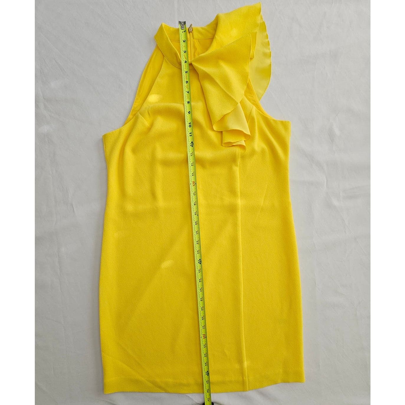 Trina Turk TRINA TURK Yellow Halter Ruffle Neck Knee Length Dress 10 Size L / US 10 / IT 46 - 8 Thumbnail