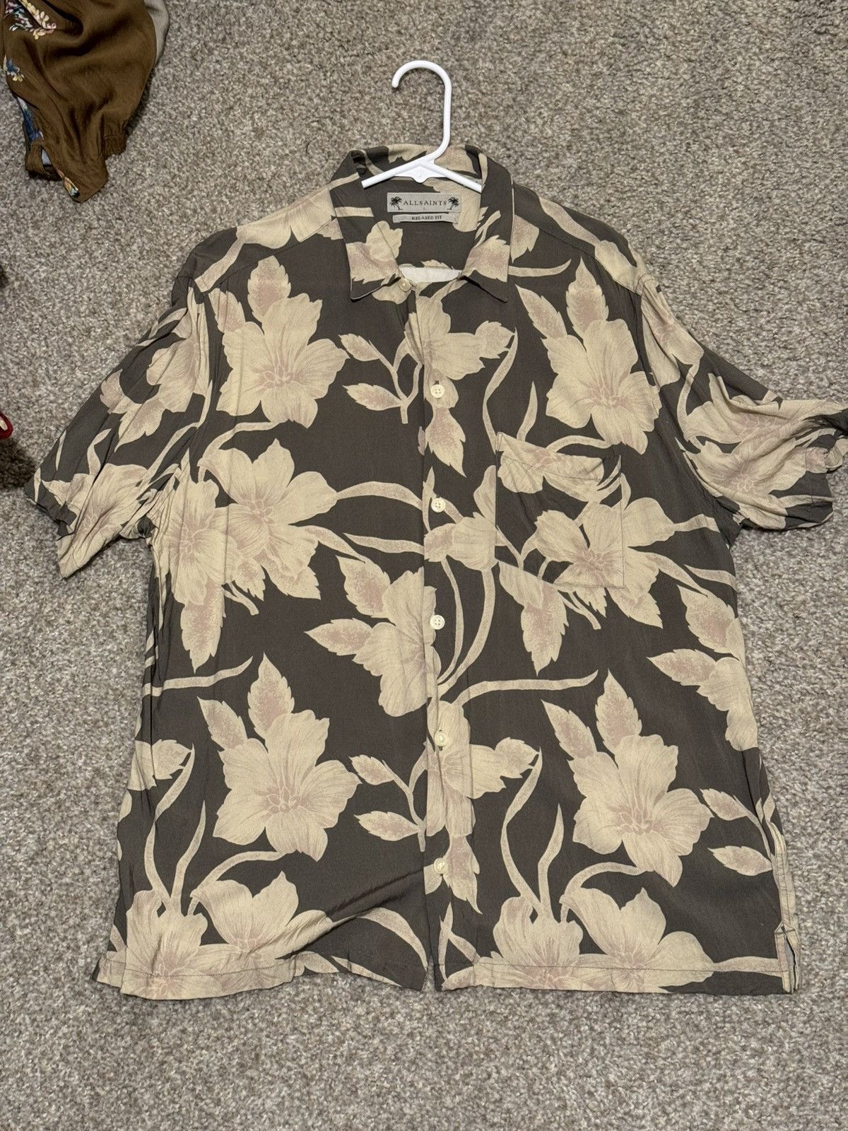 Allsaints floral camp shirt