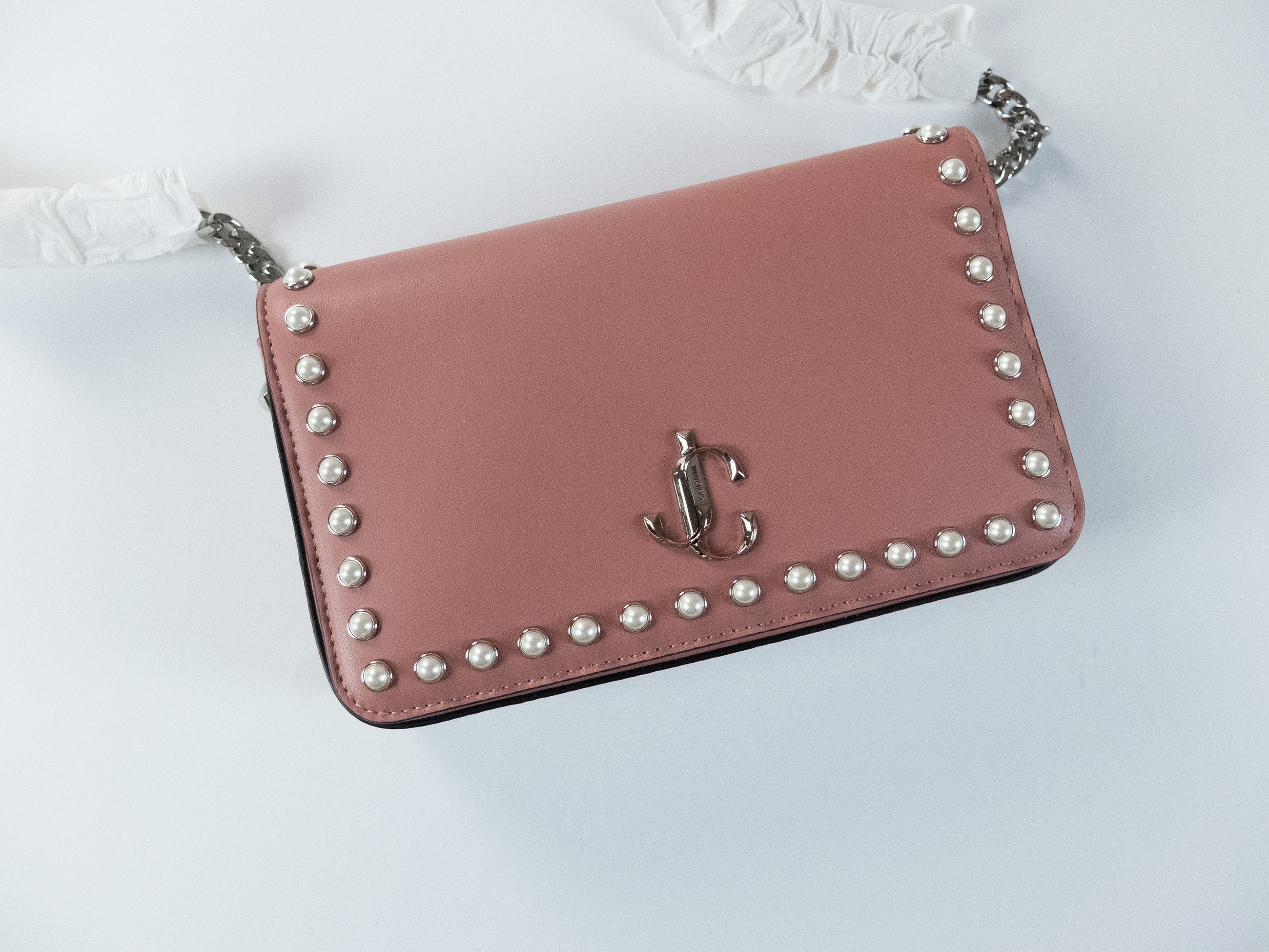 Jimmy Choo JIMMY CHOO JC Wallet blush pink small crossbody shoulder bag Size ONE SIZE - 6 Thumbnail