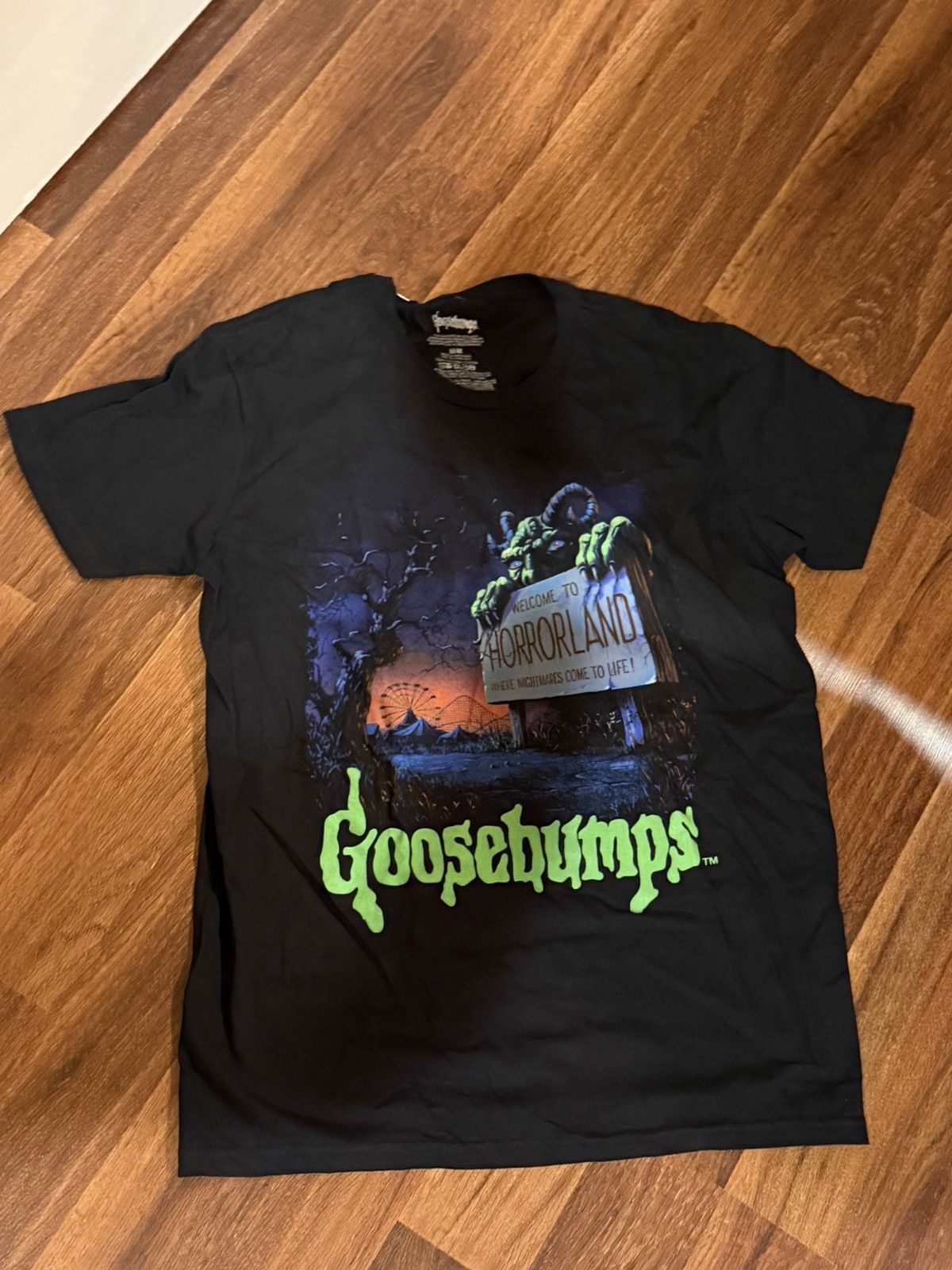 Vintage Goosebumps Welcome to HorrorLand T-Shirt Black RL Stine Size US M / EU 48-50 / 2 - 1 Thumbnail