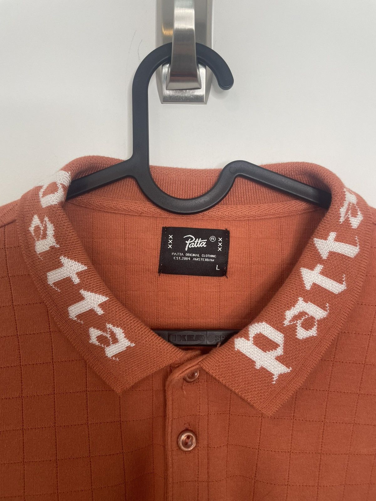 Patta Patta Gothic Logo Long Sleeve Polo Waffle Grid Orange Large Size US L / EU 52-54 / 3 - 2 Thumbnail