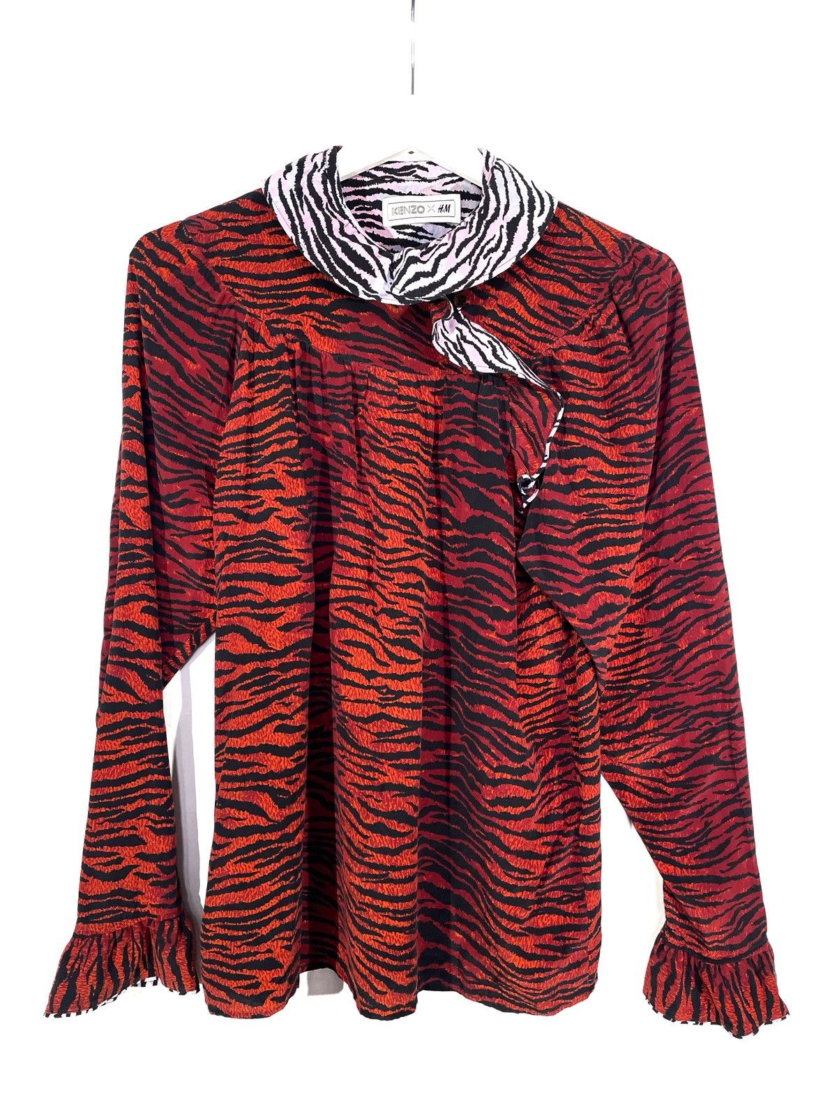 H&M × Kenzo Kenzo x HM Women Red Tiger Silk Blouse Size 36/S Size S / US 4 / IT 40 - 1 Thumbnail