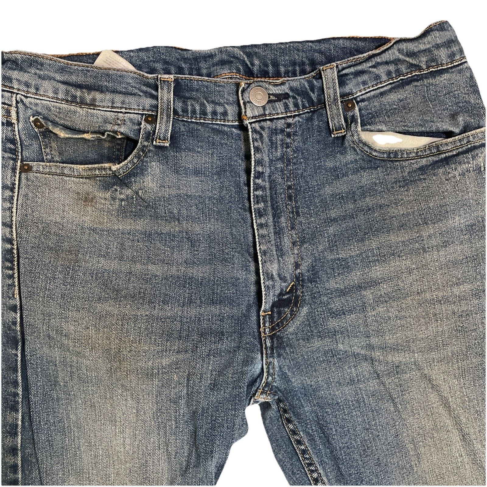 Levi's Levis 513 Jeans Men's 33x32 Blue Slim Straight Stretch Denim Size US 33 - 3 Thumbnail