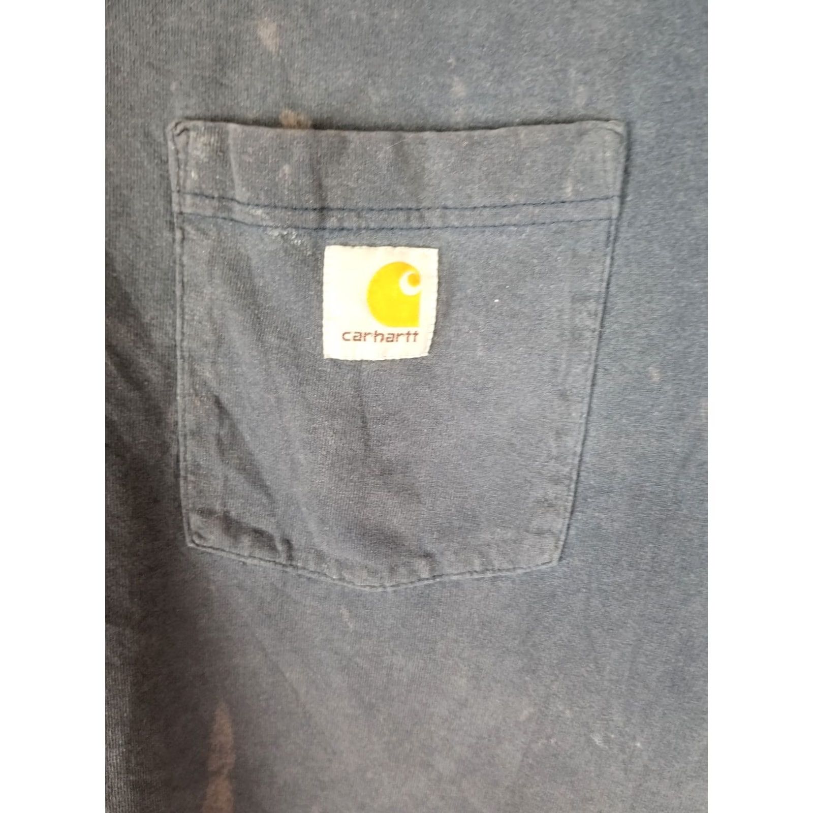 Carhartt VINTAGE Y2K CARHARTT ONE POCKET FADED TRASHED NAVY COTTON T-SHIRT SZ XL Size US XL / EU 56 / 4 - 2 Thumbnail