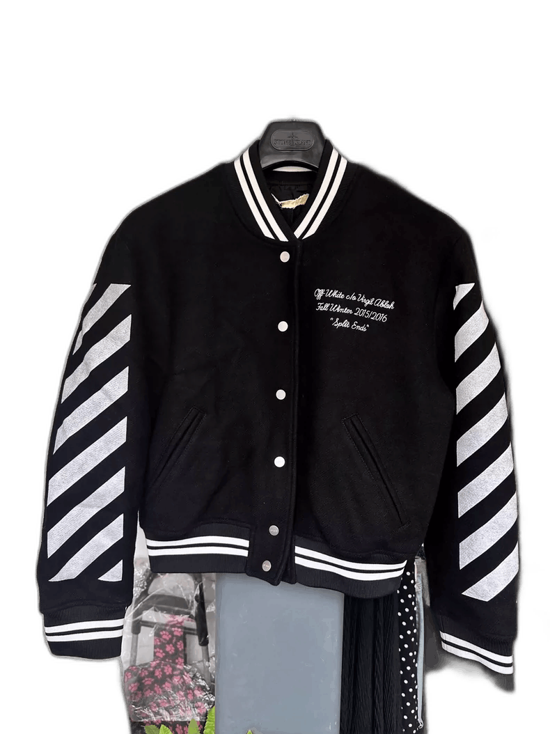 Off White Black White Striped Jacket
