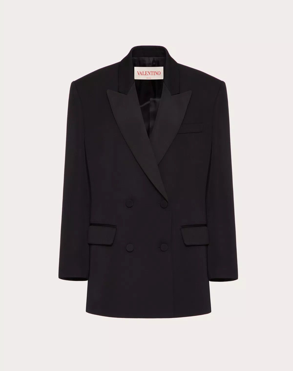 Valentino o1s1wg110625 Blazer In Grisaille in Black Size S / US 4 / IT 40 - 1 Thumbnail