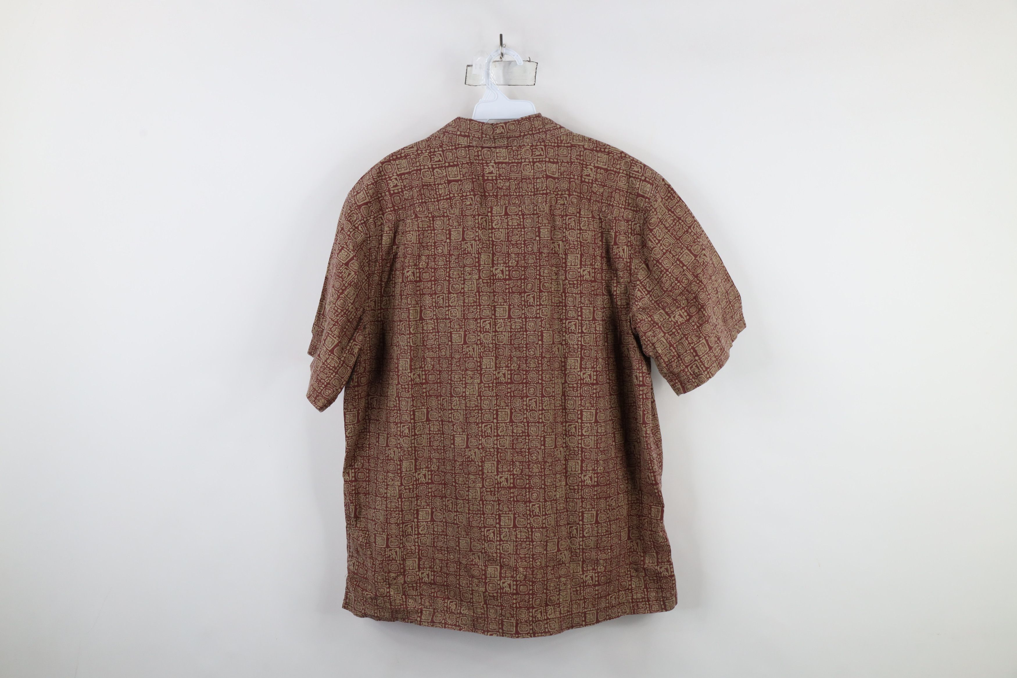 L.L. Bean × Vintage Vintage 90s LL Bean Abstract Looped Collar Button Shirt Red Size US M / EU 48-50 / 2 - 9 Thumbnail