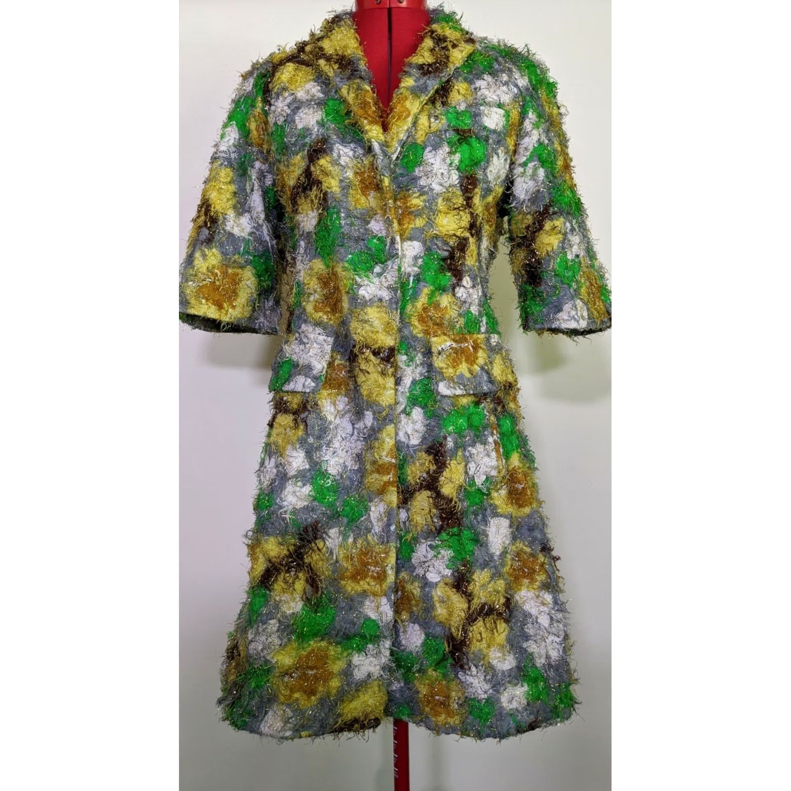 Marni Marni Floral Fuzzy Gold Chesterfield Jacket Multicolor 42 Italy Women Jacket Multicolor 42 Louis? Size M / US 6-8 / IT 42-44 - 2 Thumbnail
