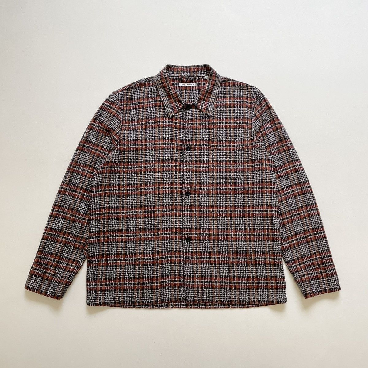 Pre-owned Our Legacy Crepe Tweed Check Flannel Box Shirt In Multi